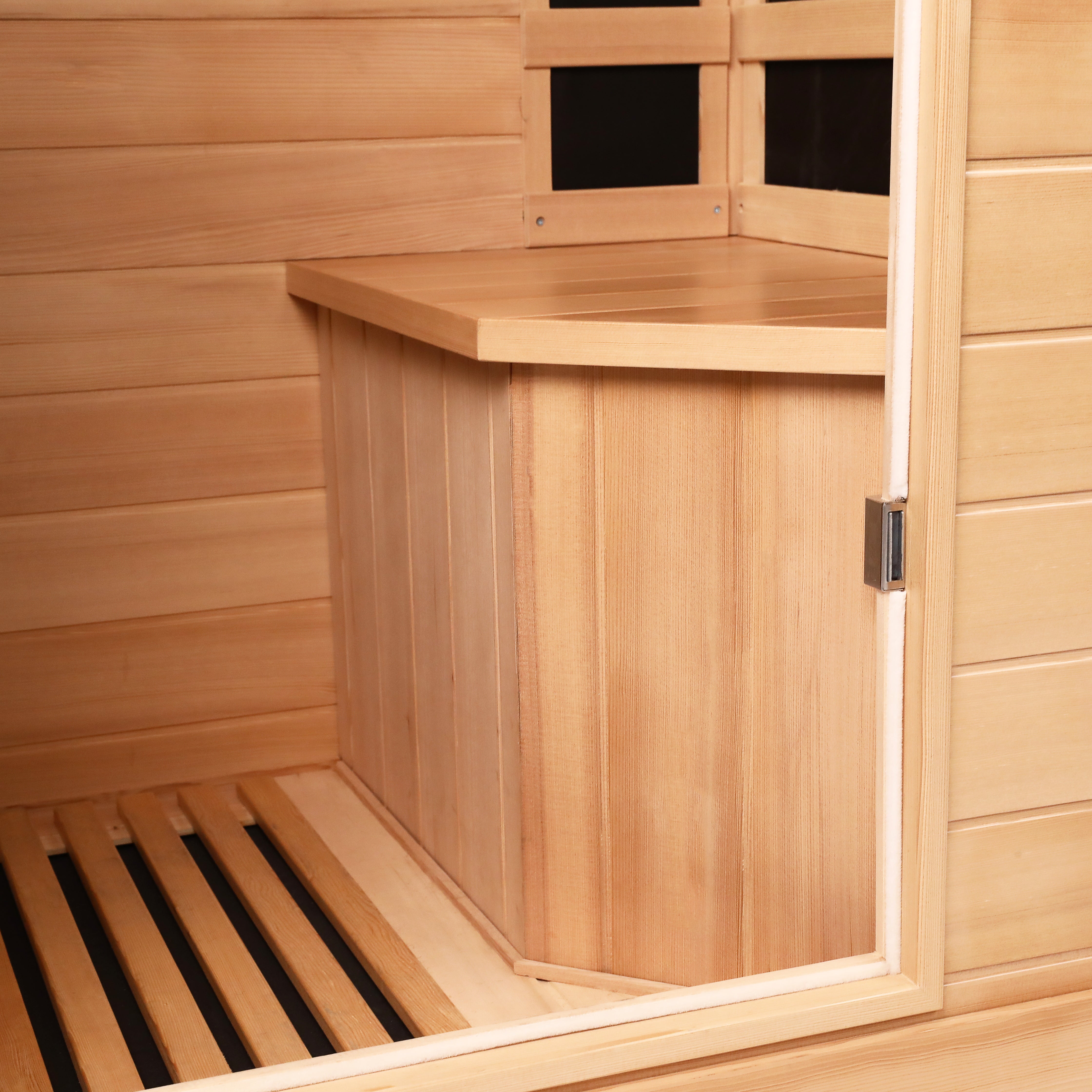 HomeMiYN 1 Single Person Indoor Bluetooth Compatible Low EMF FAR Infrared Sauna in Hemlock