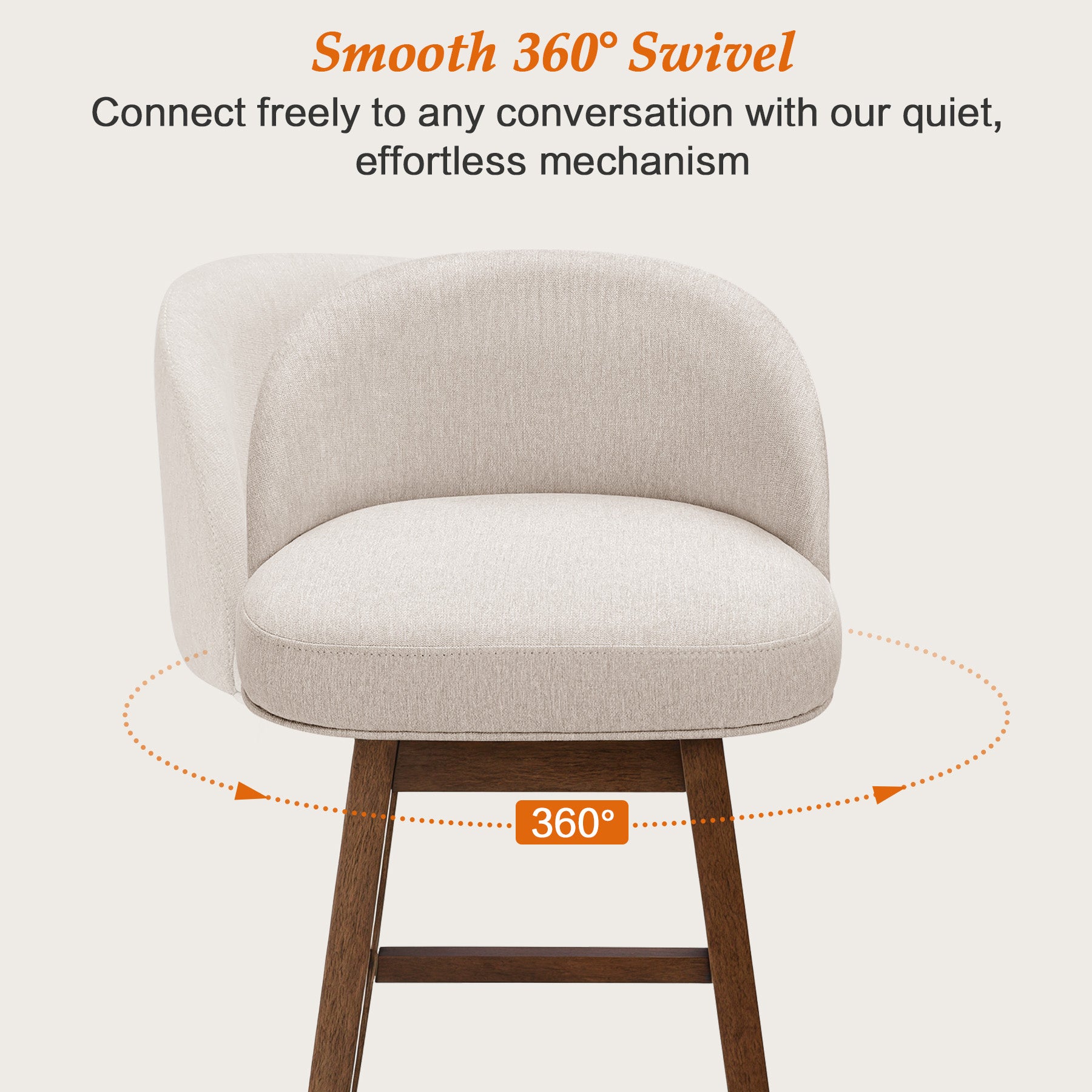 Modern Swivel Bar Stool #base-shape_Square Base #color_Dove Gray