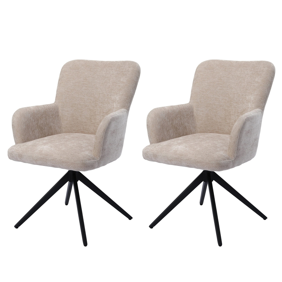 HomeMiYN Set of 2 360° Rotatable Dining Chairs with Armrests