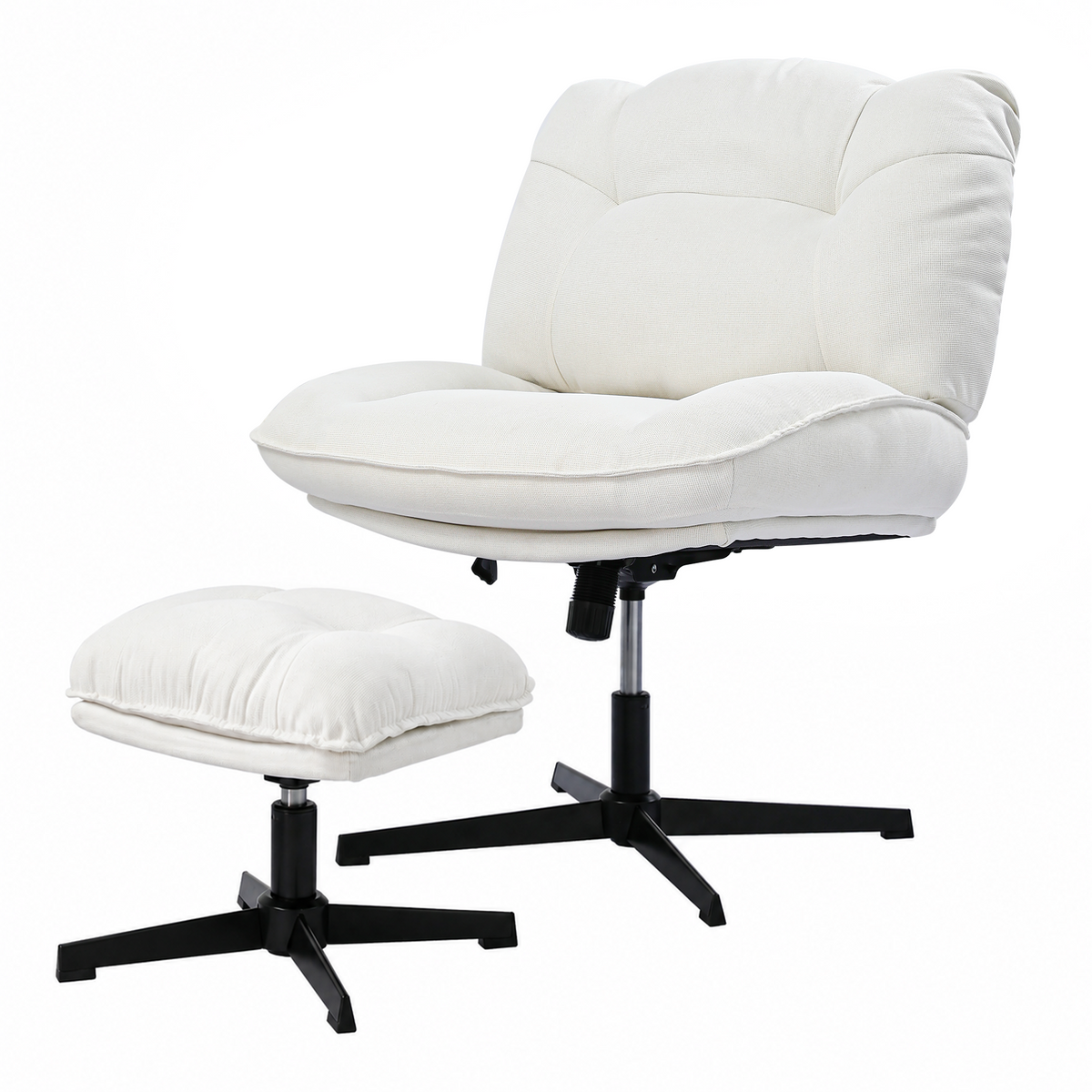 HomeMiYN Ergonomic Armless Office Chair with Adjustable Backrest & Footrest