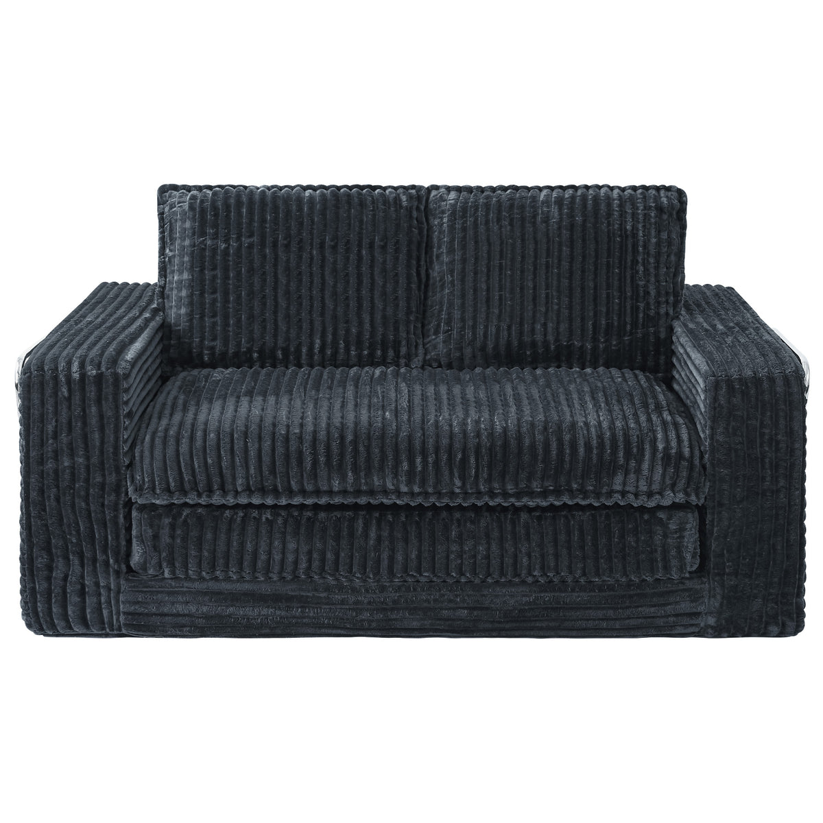 HomeMiYN 2-Seater Corduroy Sofa Bed, 140cm Wide, High Density Foam, No Assembly Required