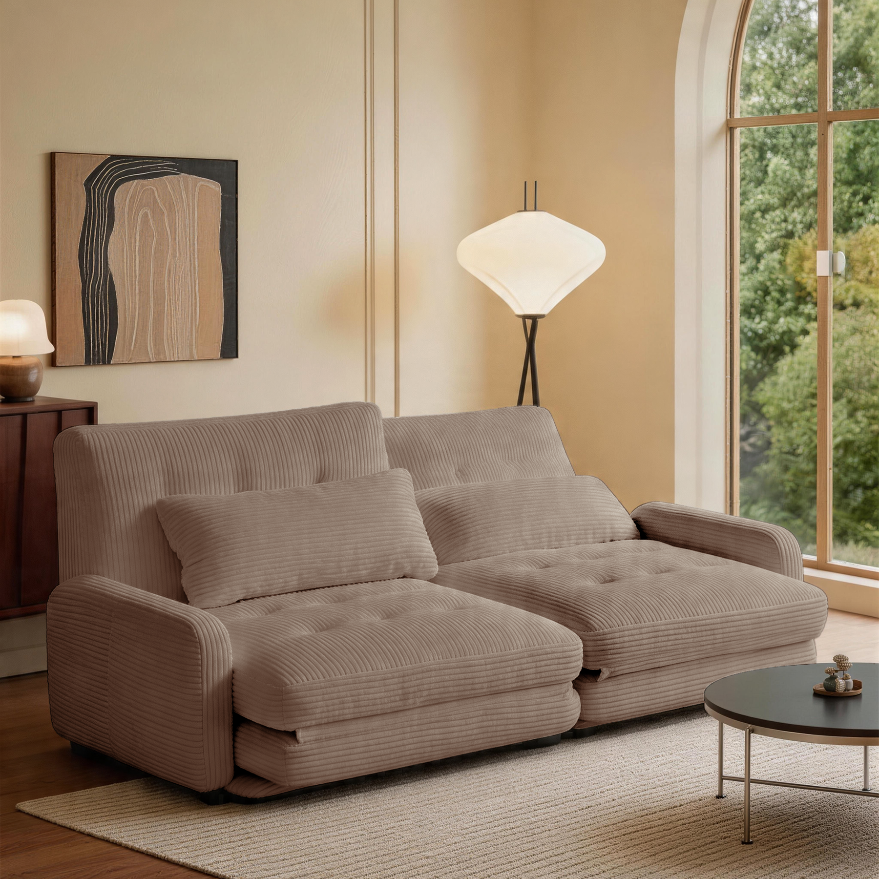 HomeMiYN Folding Sofa Bed in brown color #color_Brown