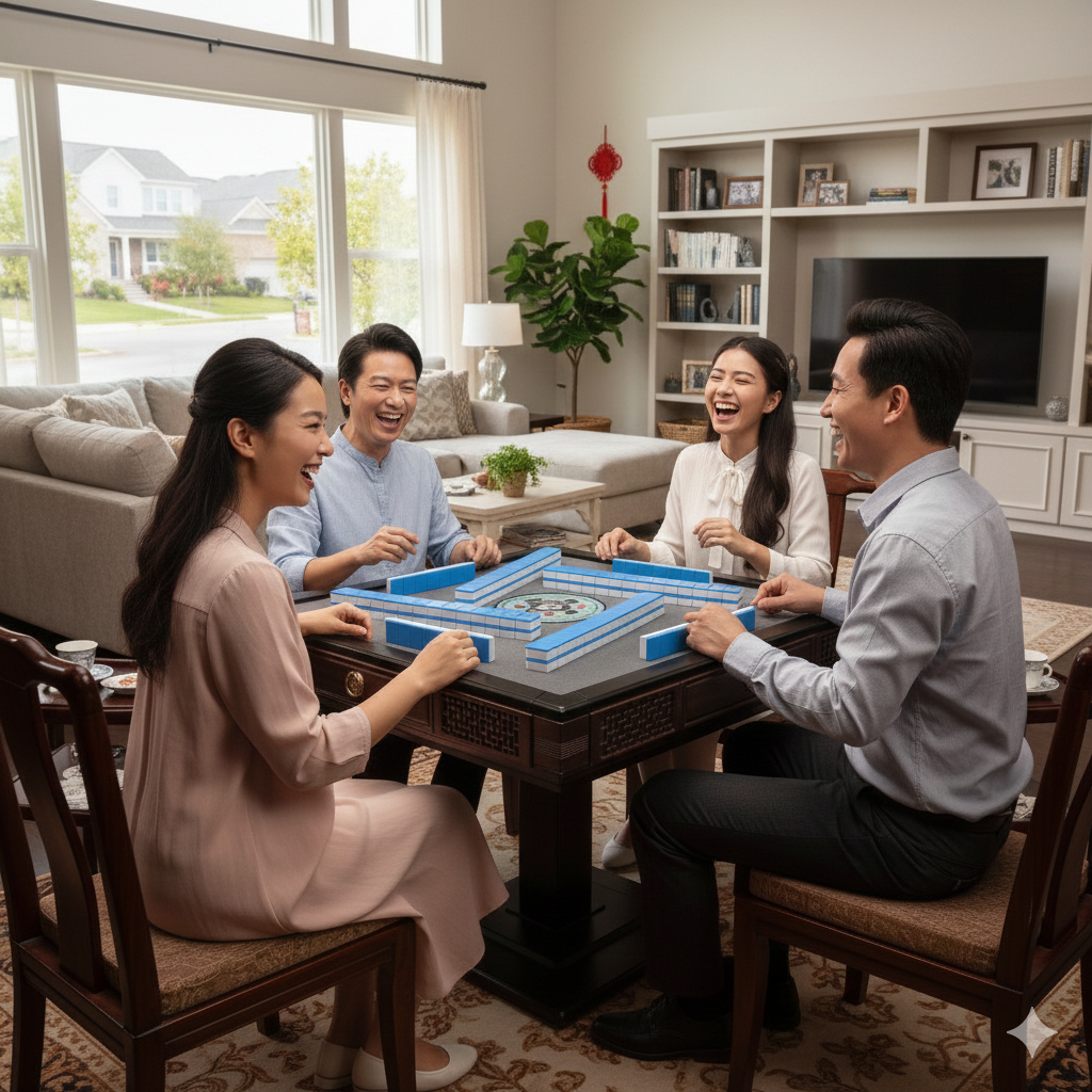 HomeMiYN Automatic Mahjong Table Foldable with Wheels, with 42mm 152 Numbered Magnetic Tiles, for Domino Game