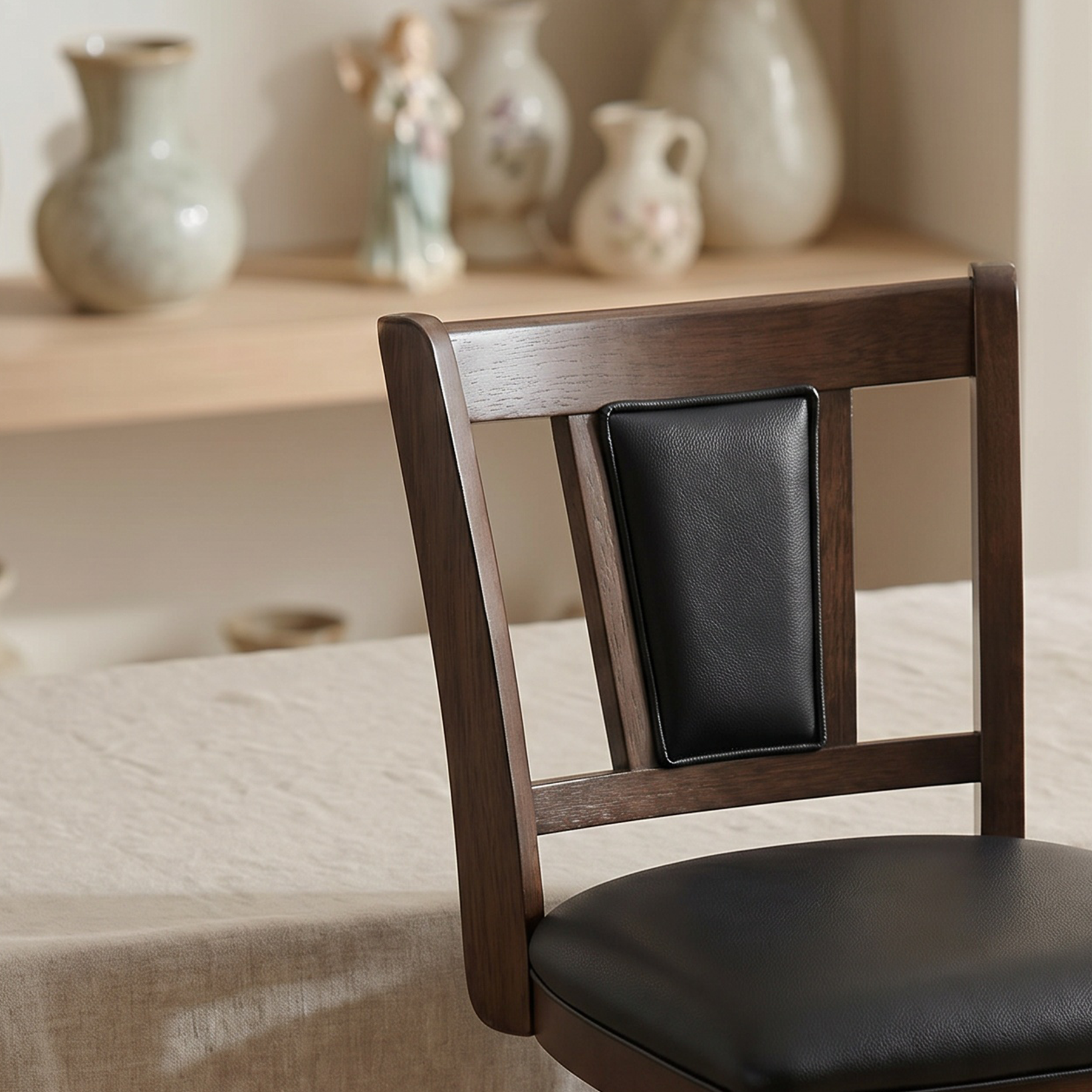 Austen 2 Set of Swivel Bar Stool with Vertical Padded Back & Seat – Mid-Century Modern Counter Height Chair