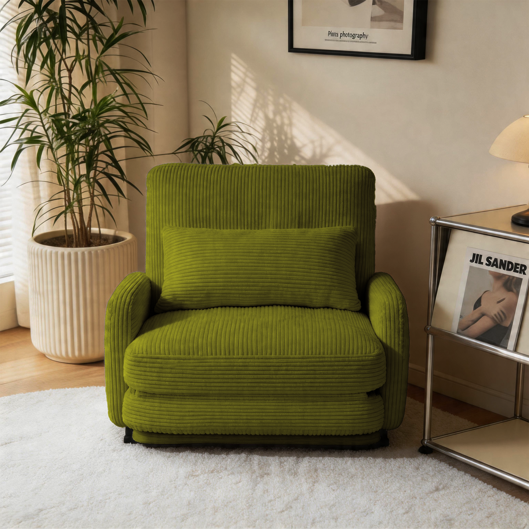 HomeMiYN Folding Sofa Bed in green color #color_Green
