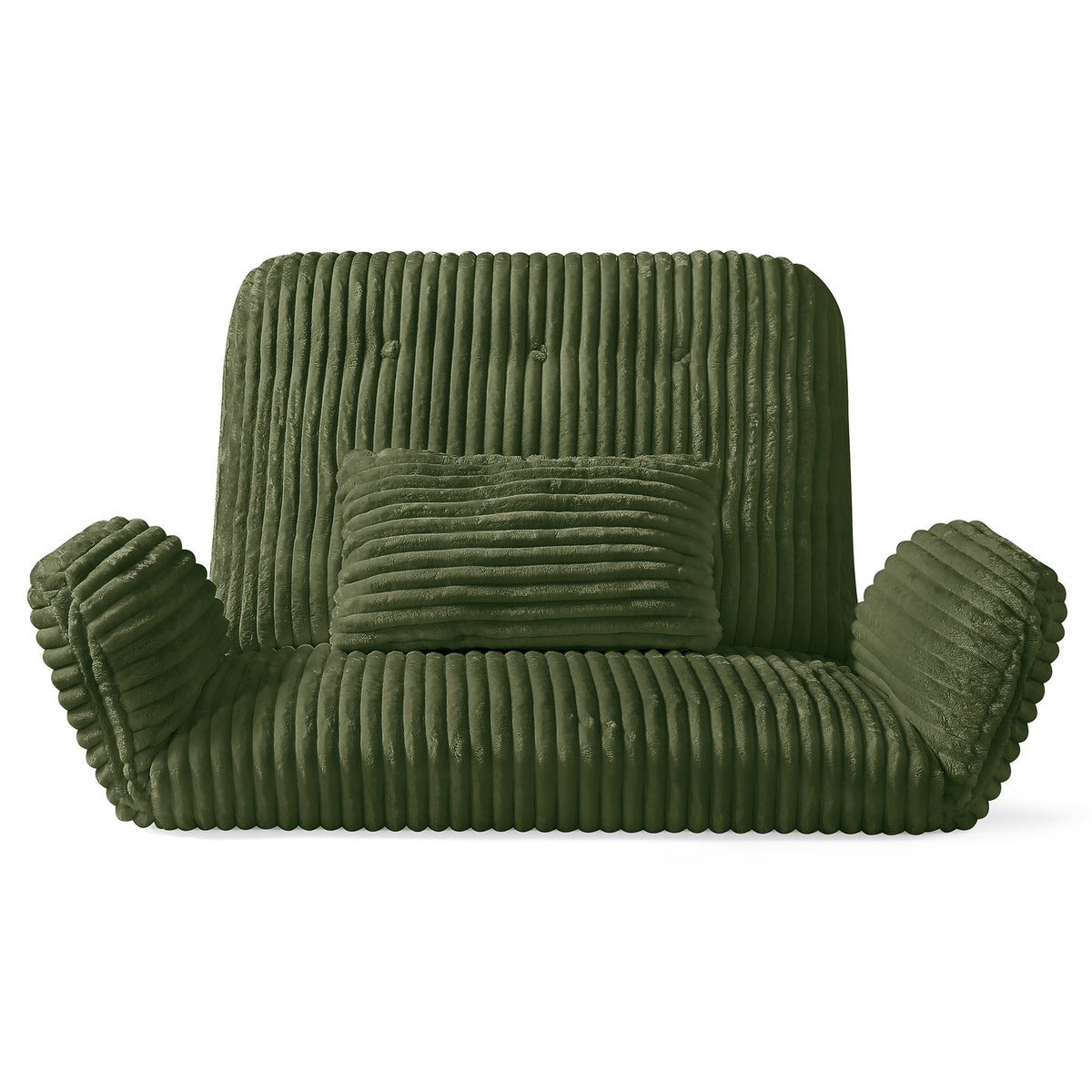 HomeMiYN Striped Plush Foldable Lazy Recliner Armchair with Cushion for Living Room and Bedroom
