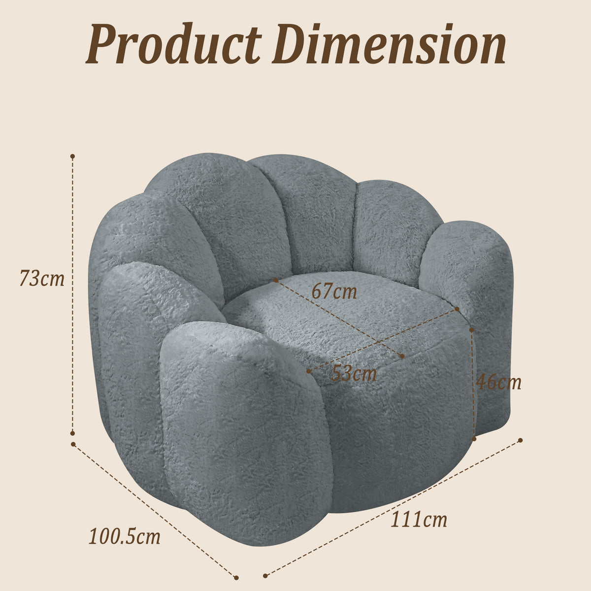 HomeMiYN Flower Shaped Bean Bag Chair for Adults