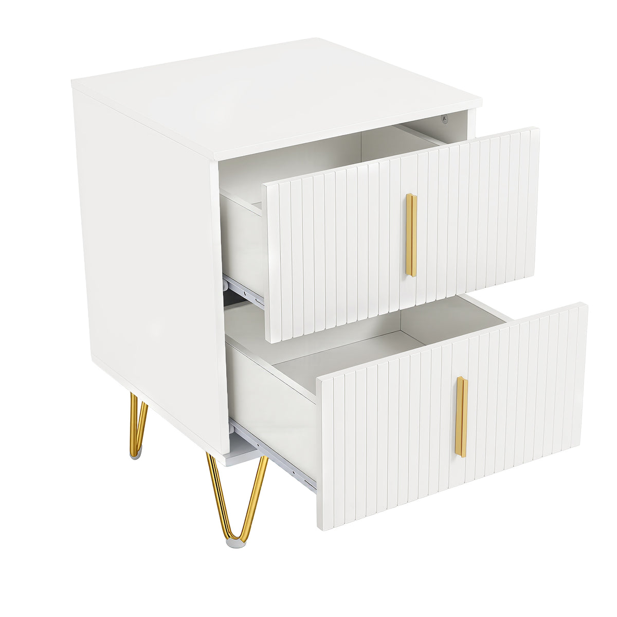 HomeMiYN Bedside Table with 2 Drawers for Bedroom and Living Room