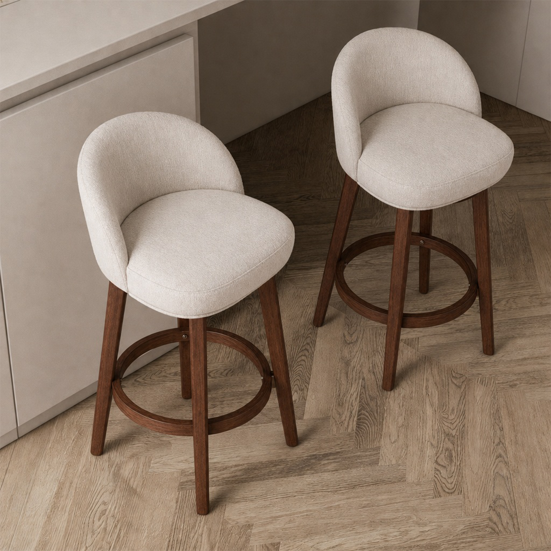 Modern Swivel Bar Stool #base-shape_Round Base #color_Dove Gray
