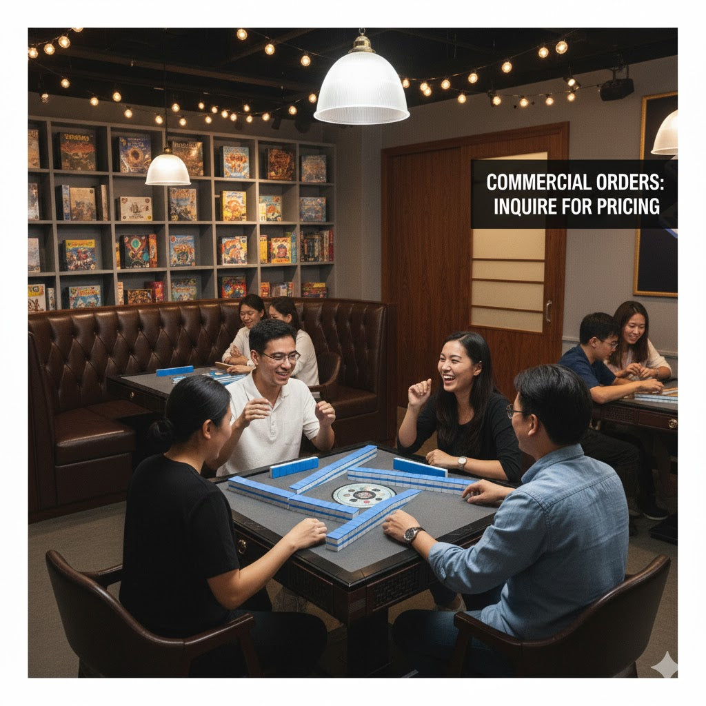 HomeMiYN Automatic Mahjong Table Foldable with Wheels, with 42mm 152 Numbered Magnetic Tiles, for Domino Game