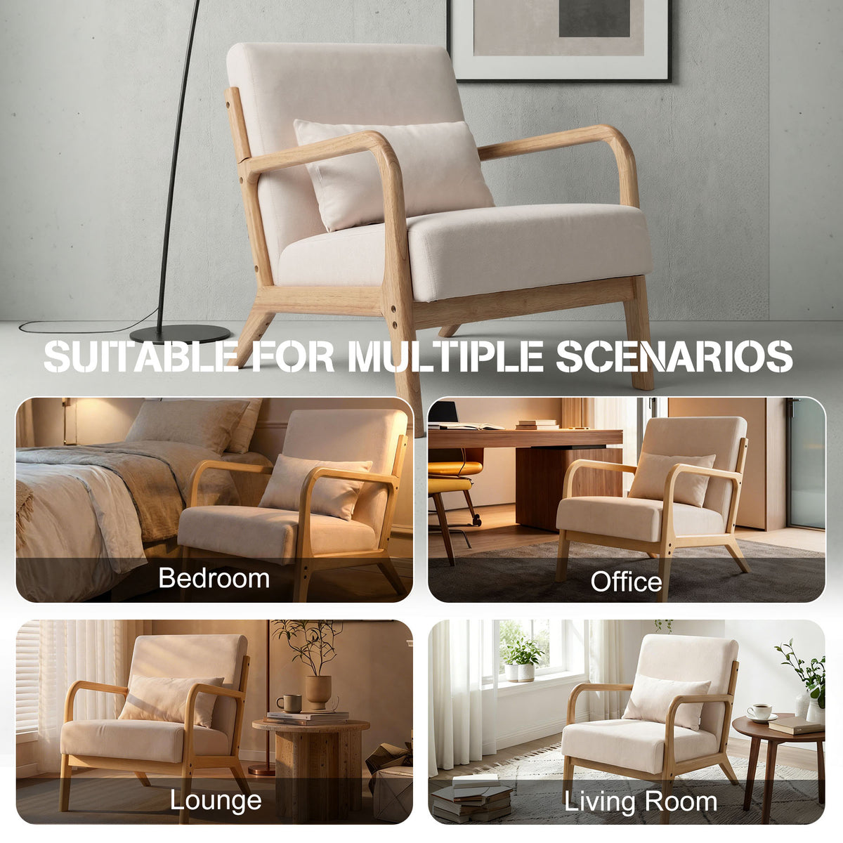HomeMiYN Retro PU Leather Reading Chair with Ergonomic Armrests, 150kg Load Capacity, Medieval Style