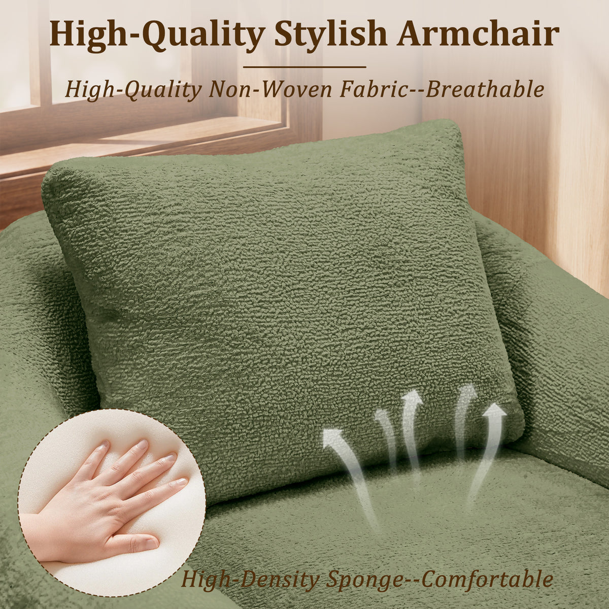 HomeMiYN 360° Rotatable Round Swivel Shell Chair, Modern Padded Recliner for Living Room