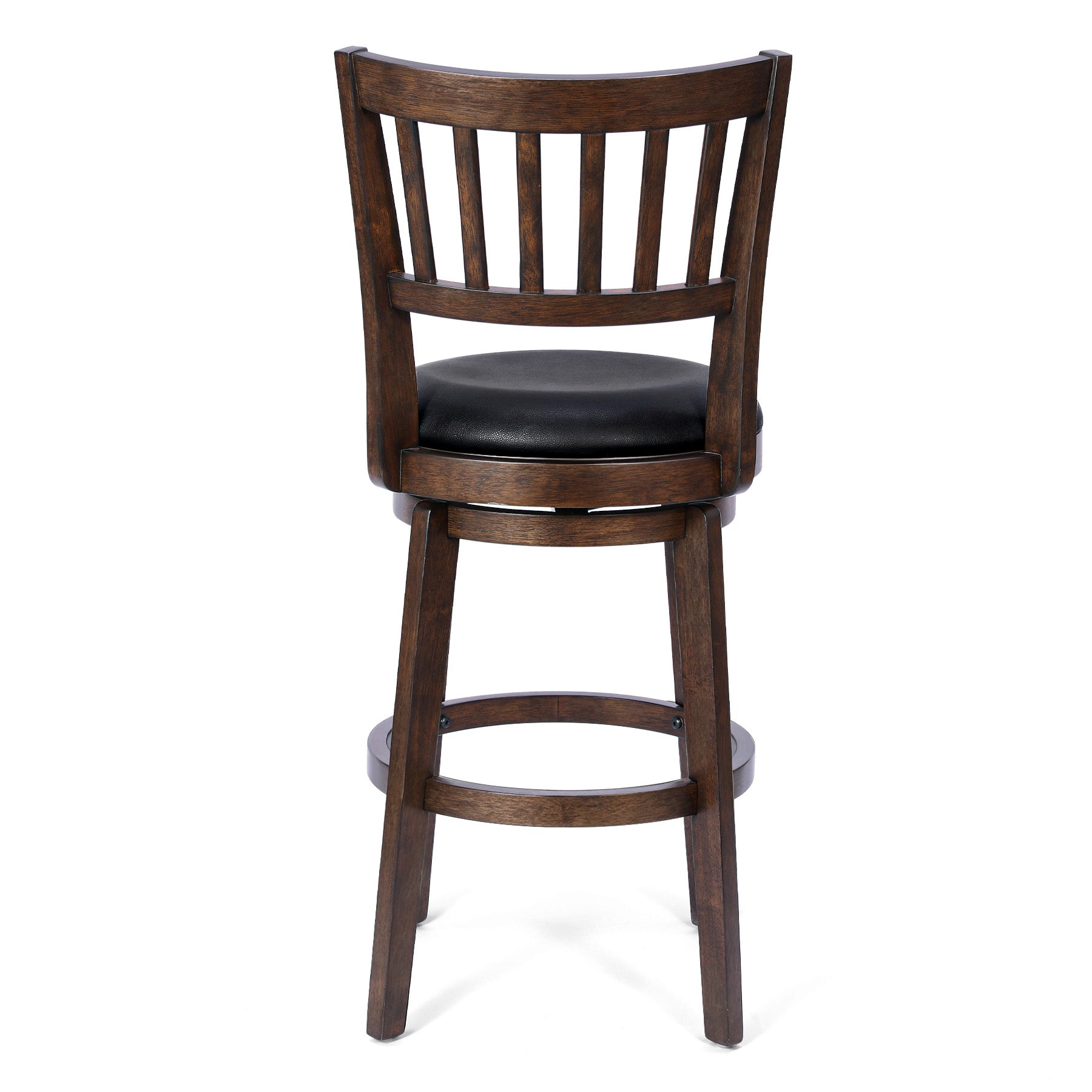 Modern Swivel Bar Stool with Classic Wood Slat Back #backrest_Vertical Slat