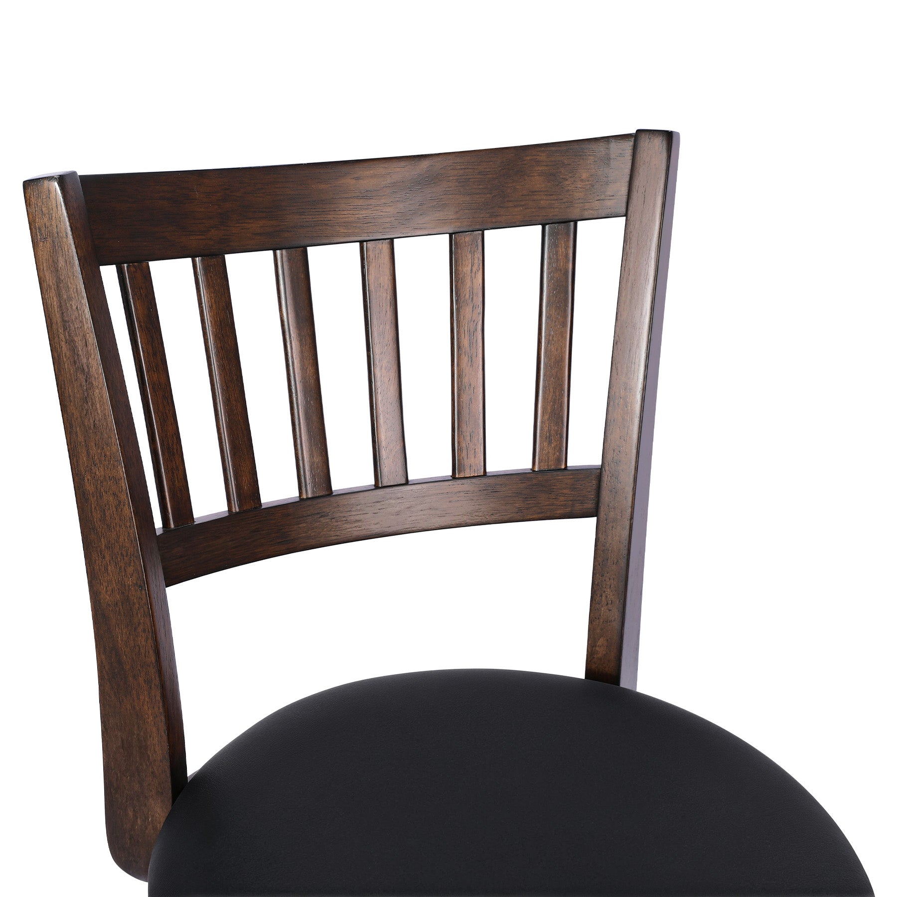 Modern Swivel Bar Stool with Classic Wood Slat Back #backrest_Vertical Slat