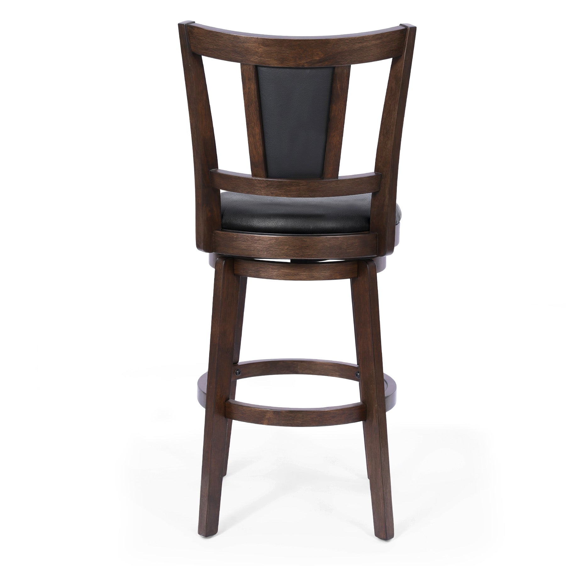 2 Set of Swivel Bar Stool with Square Padded Back & Seat – Mid-Century Modern Counter Height Chair
