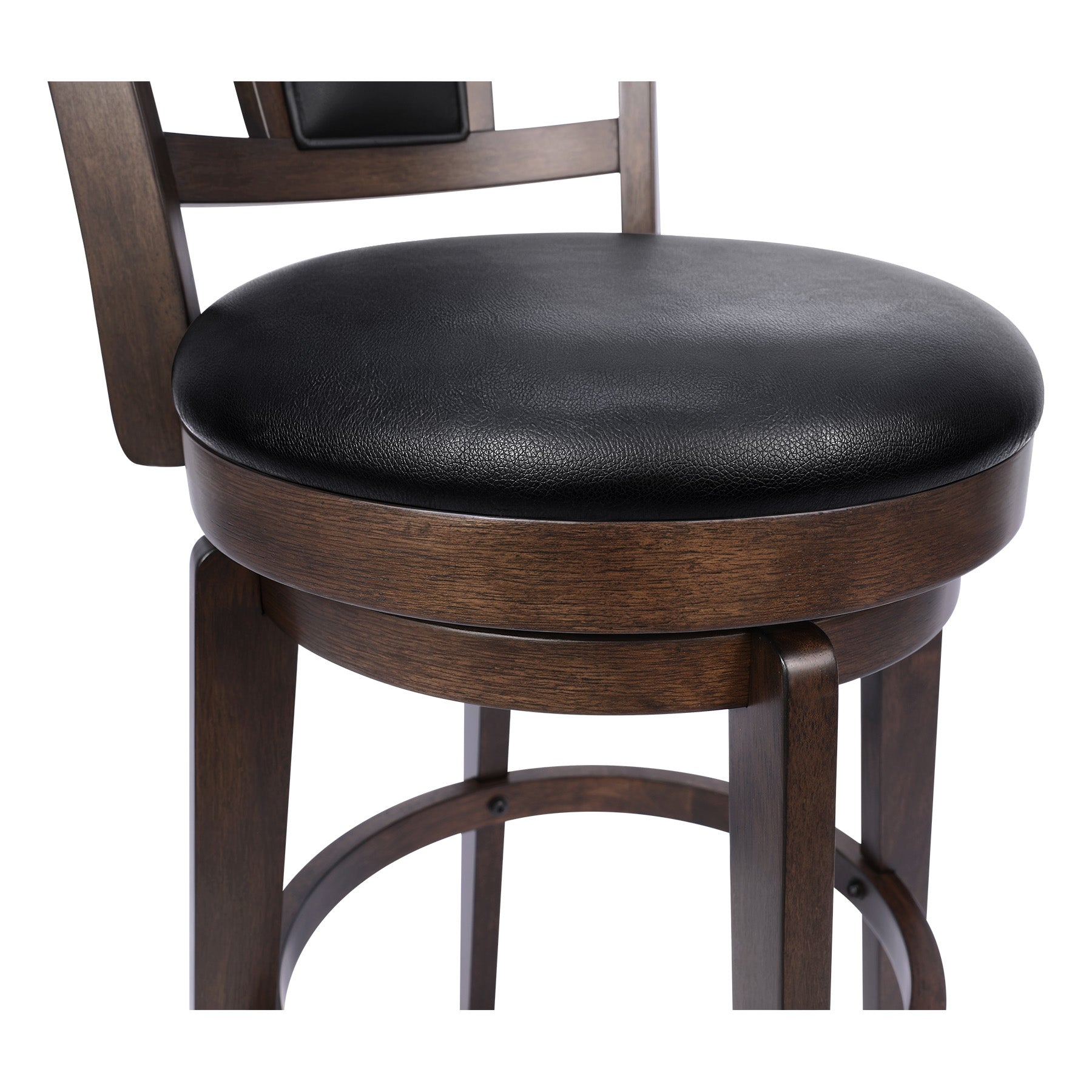 2 Set of Swivel Bar Stool with Square Padded Back & Seat – Mid-Century Modern Counter Height Chair