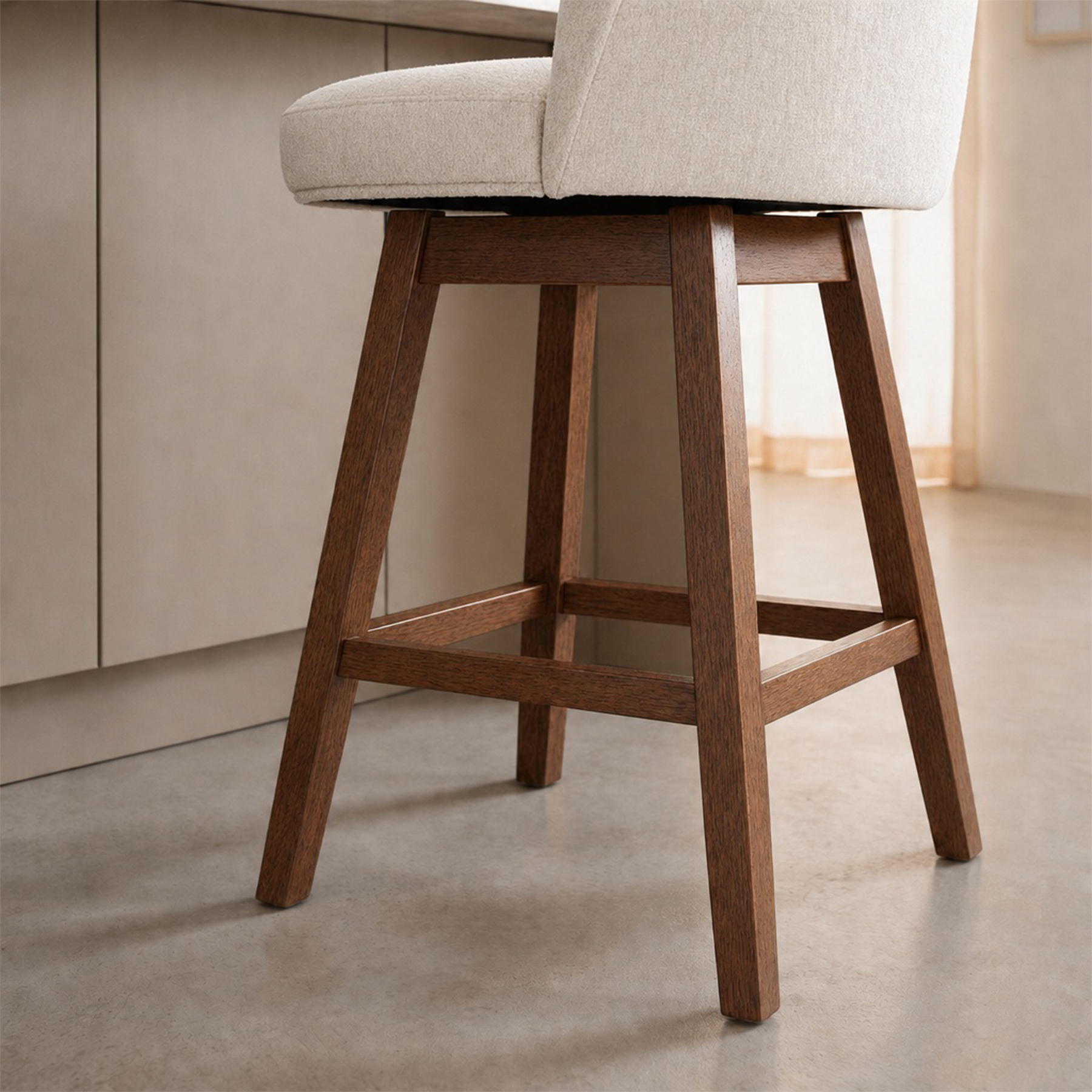 Modern Swivel Bar Stool #base-shape_Square Base #color_Dove Gray