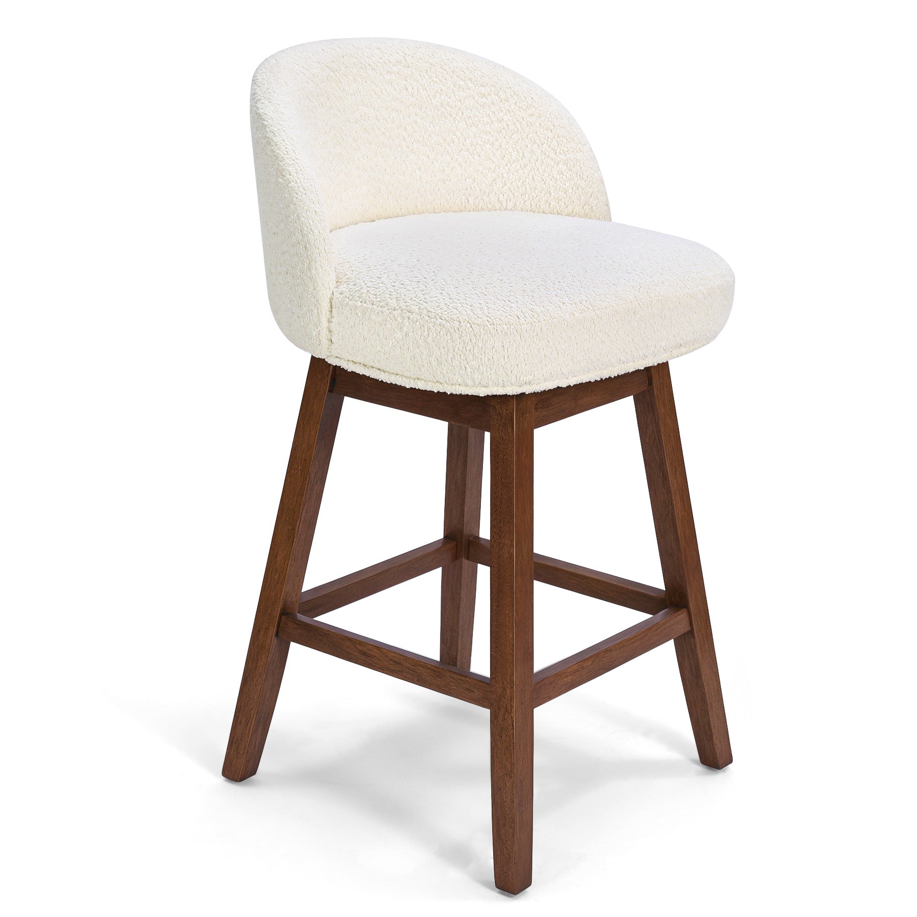 Modern Swivel Bar Stool #base-shape_Square Base #color_Monaco Cream