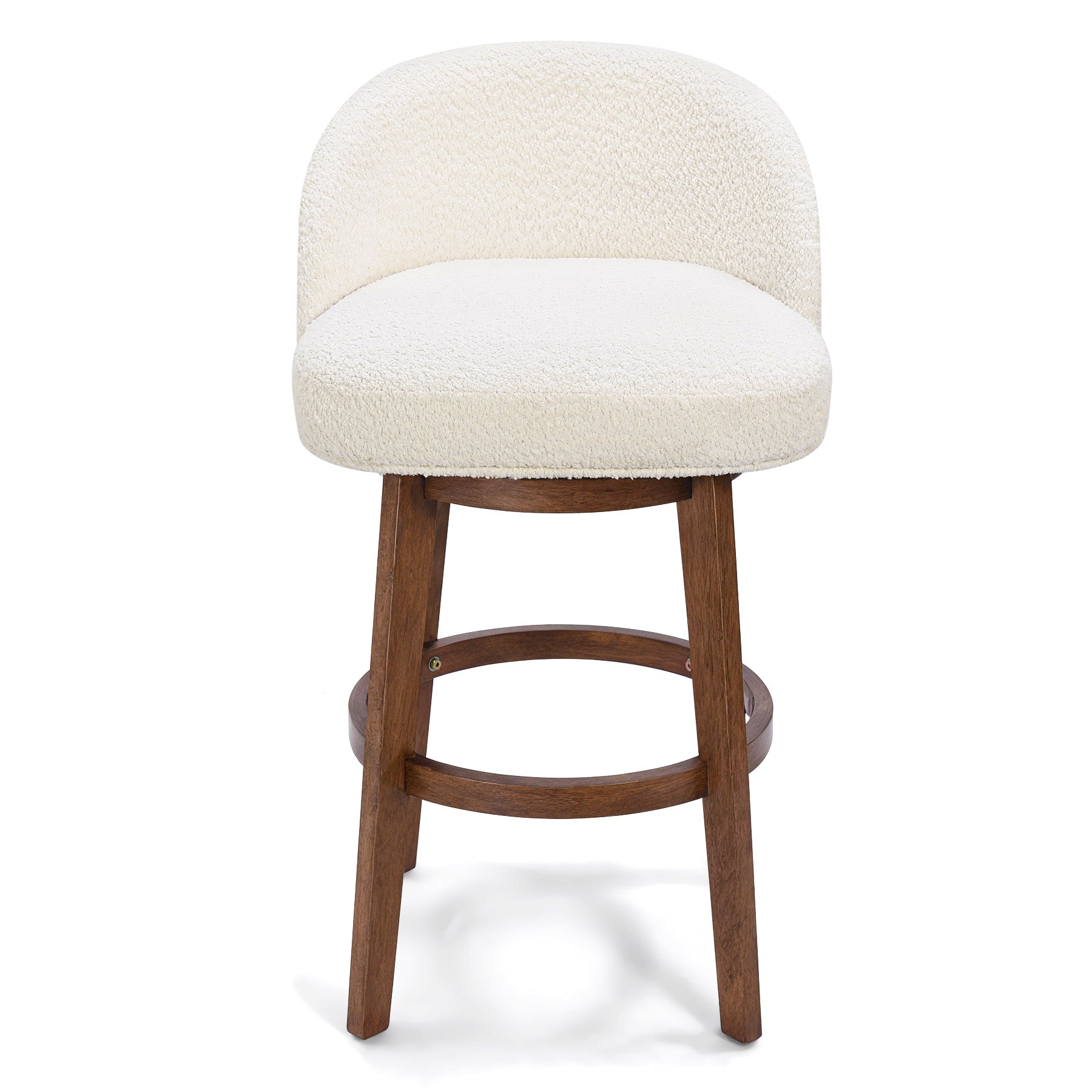 Modern Swivel Bar Stool #base-shape_Round Base #color_Monaco Cream