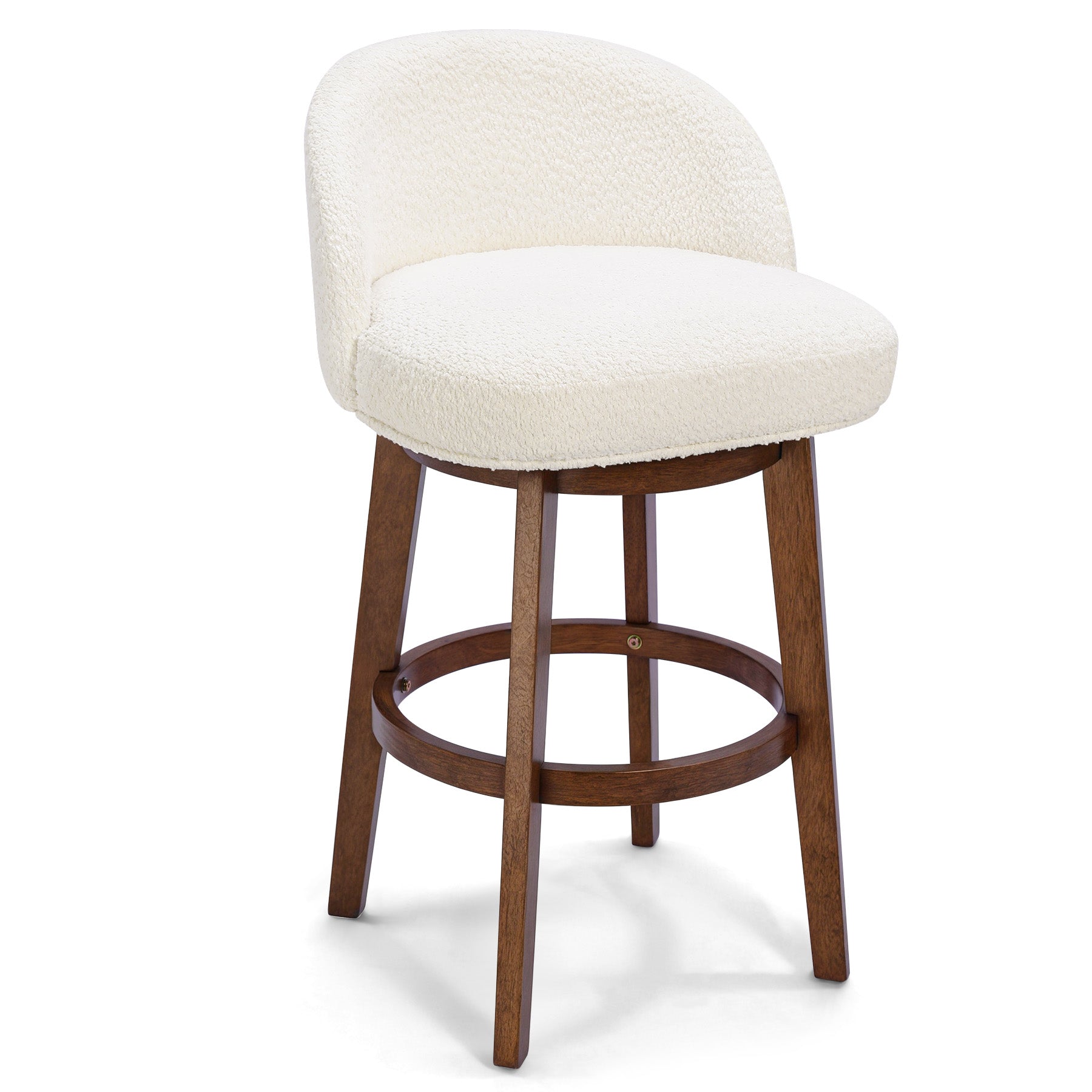 Modern Swivel Bar Stool #base-shape_Round Base #color_Monaco Cream