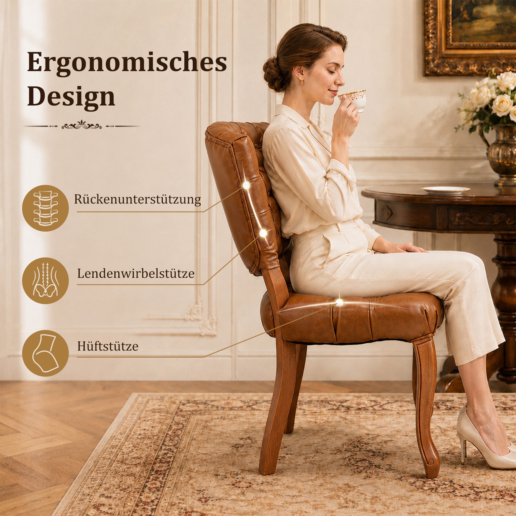 Button Tufted Dining Chair