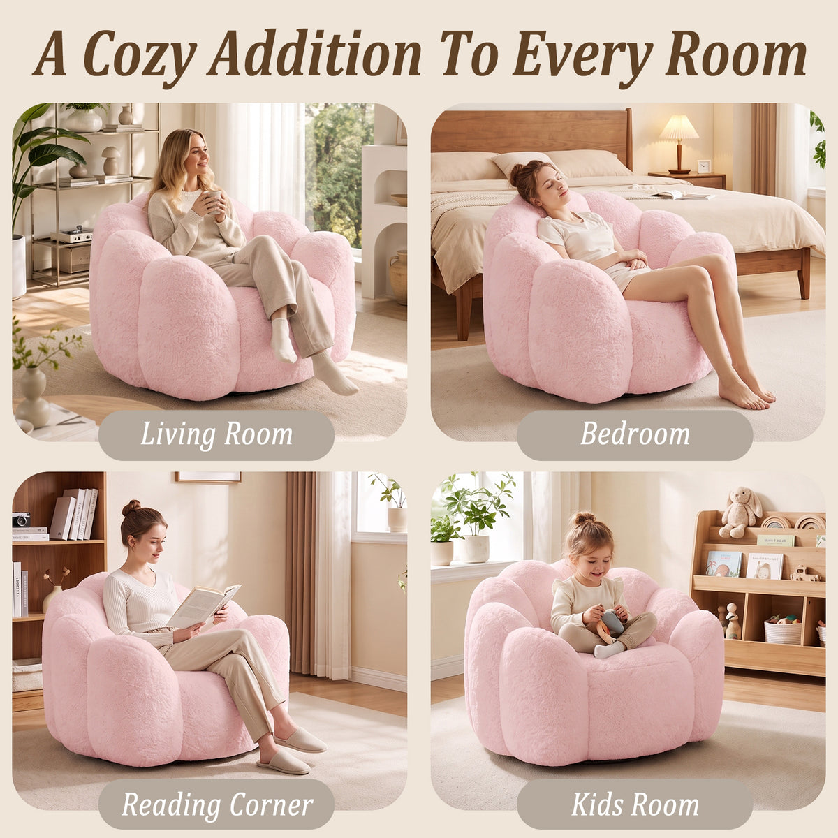 HomeMiYN Flower Shaped Bean Bag Chair for Adults