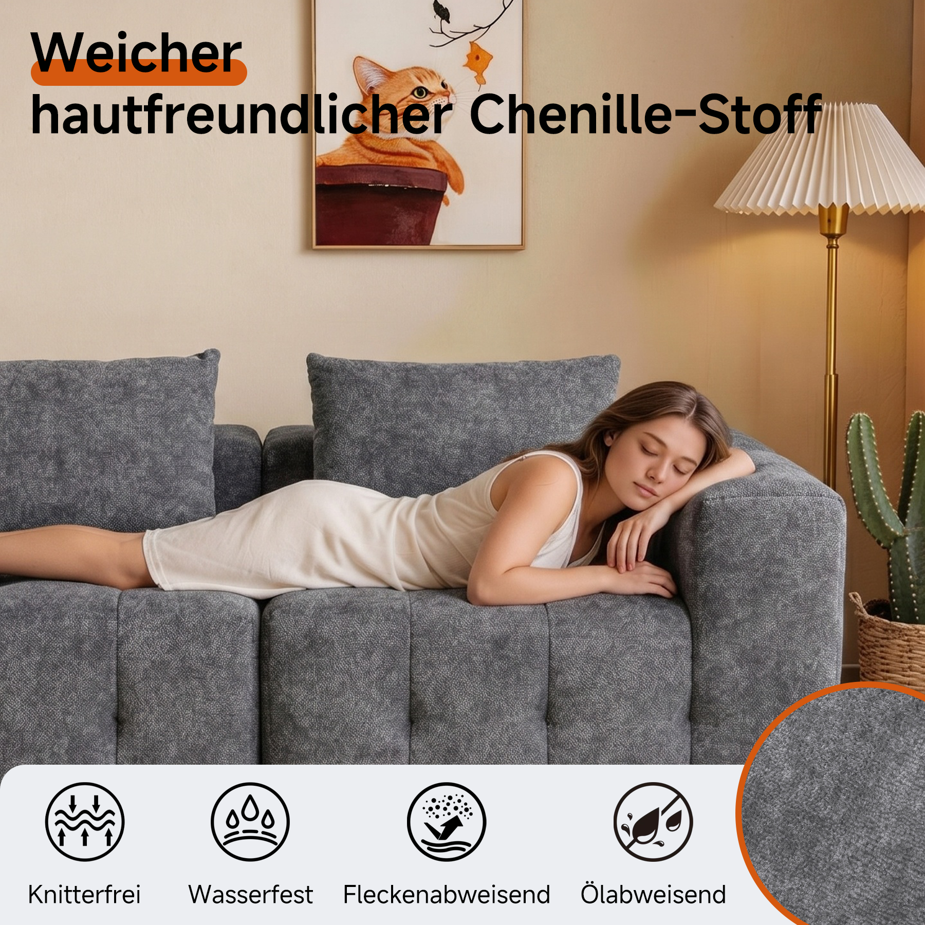 2er Boneless Sofa, Modular Sofa aus Chenille, Ohne Montage | Cloud Couch, Komprimiertes Sofa, hochelastisch, frei kombinierbares Wohnzimmer Sofa bis 240 kg