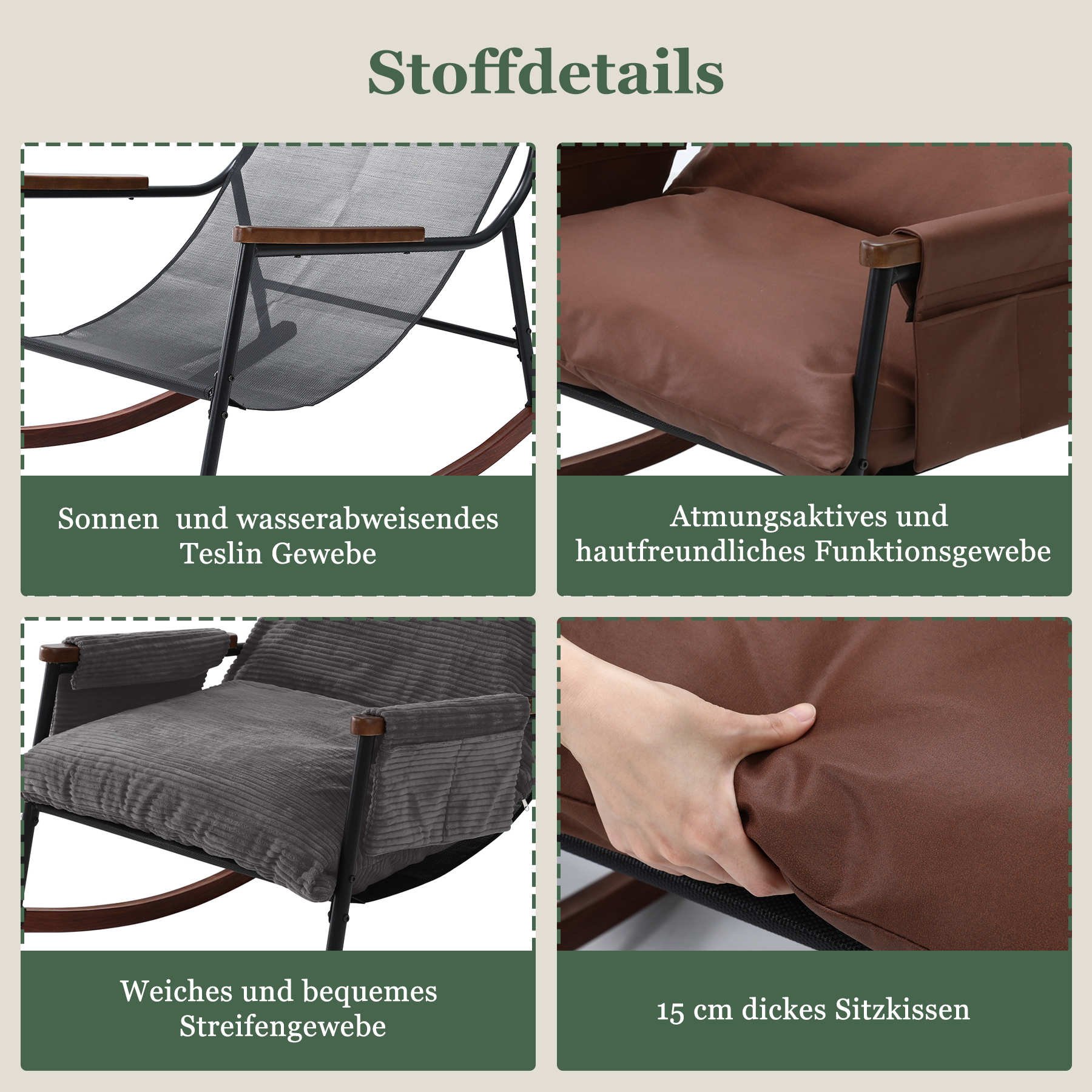 Wooden Armrest with Footstool
