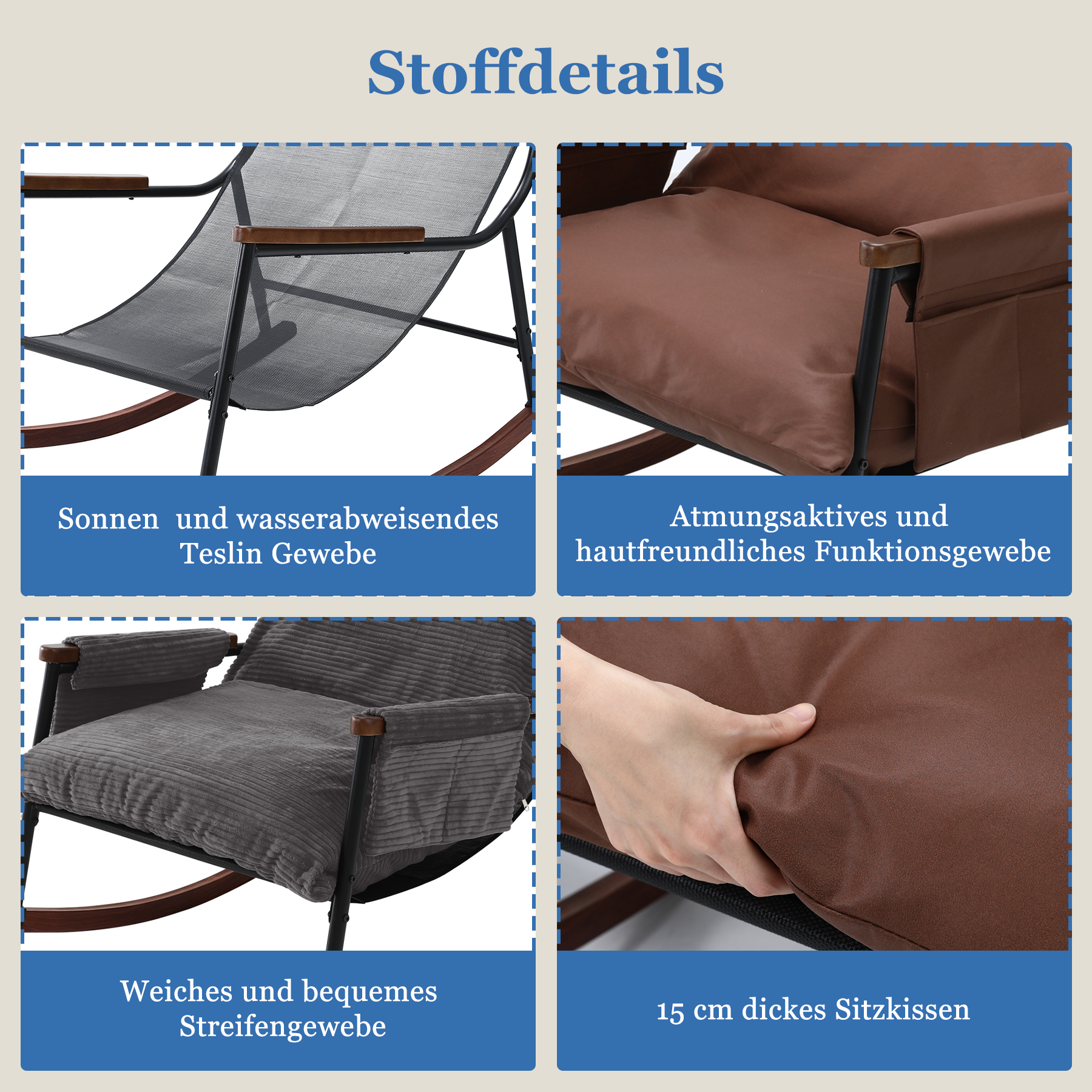 Wooden Armrest with Footstool