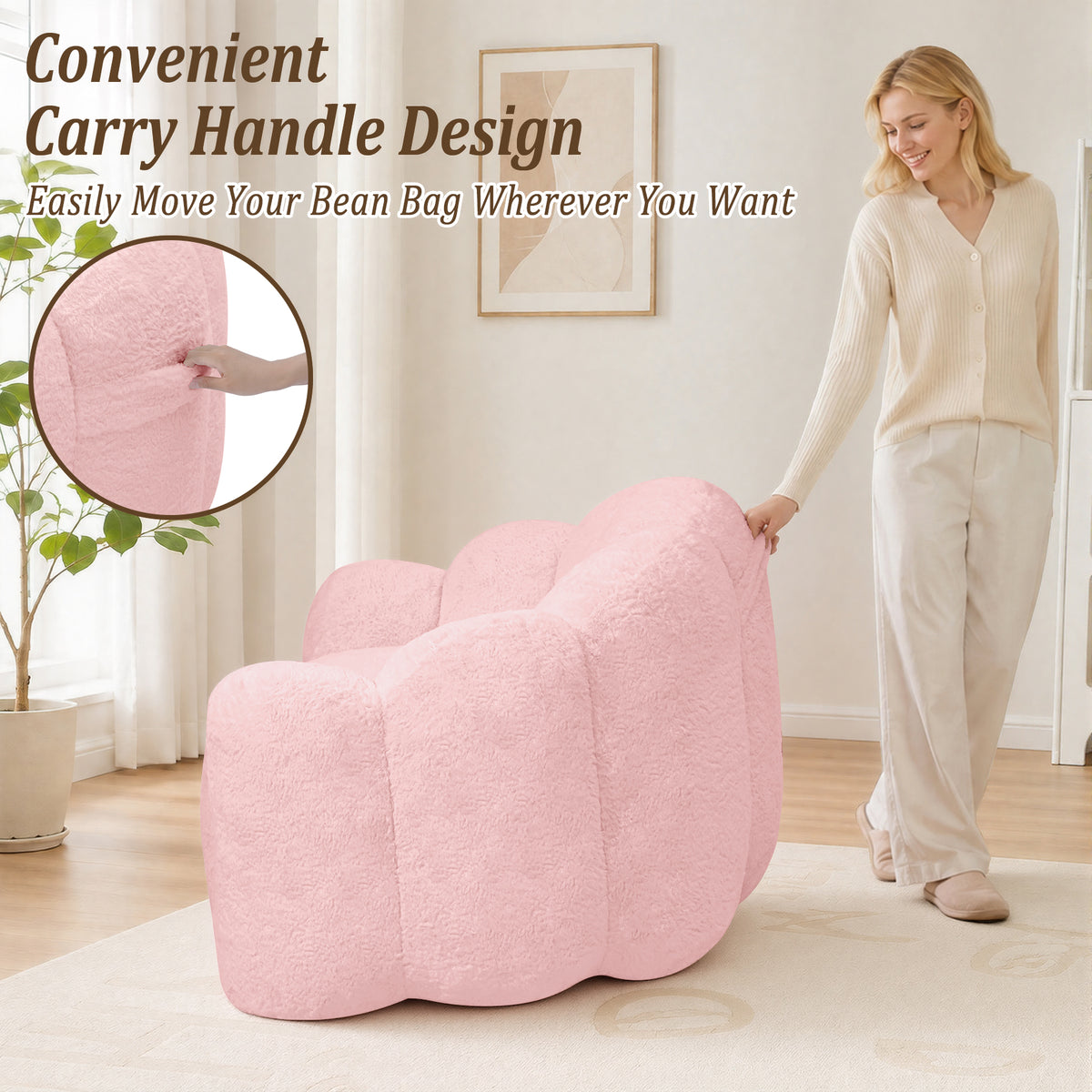 HomeMiYN Flower Shaped Bean Bag Chair for Adults