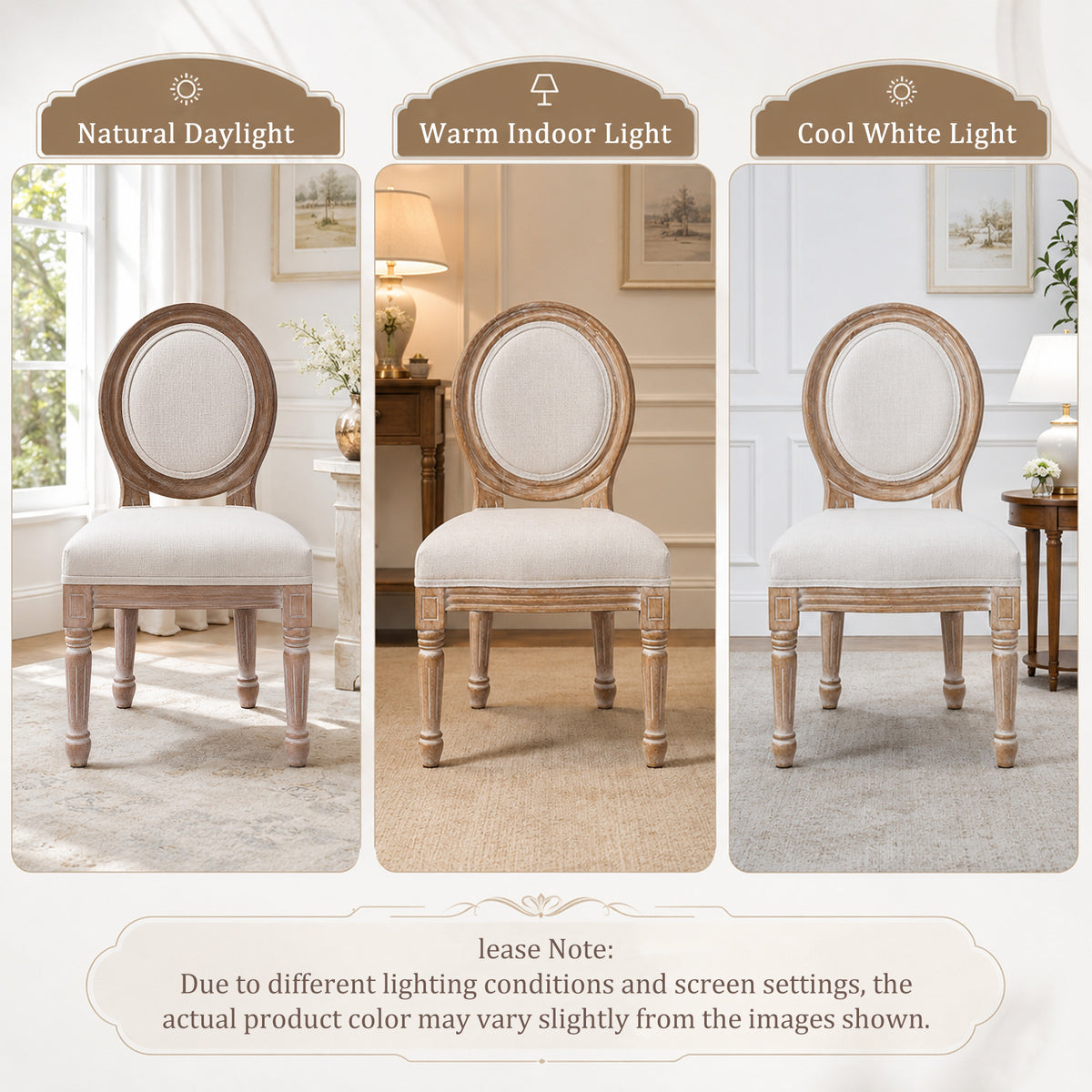 HomeMiYN Set of 2 Wooden Kids Chairs Beige Padded Seat for Ages 3+
