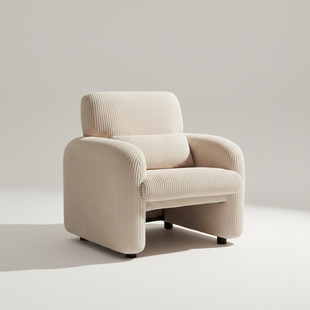 HomeMiYN Accent Chair in beige color #color_Beige