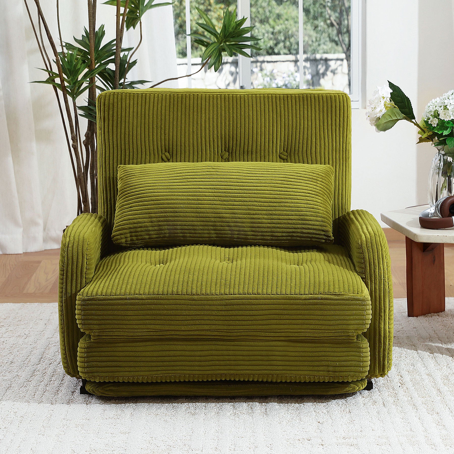 HomeMiYN Folding Sofa Bed in green color #color_Green