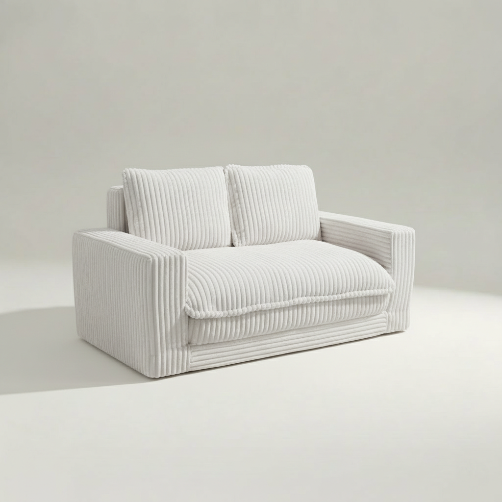 Agnes Modern Minimalist Jumbo Corduroy Loveseat