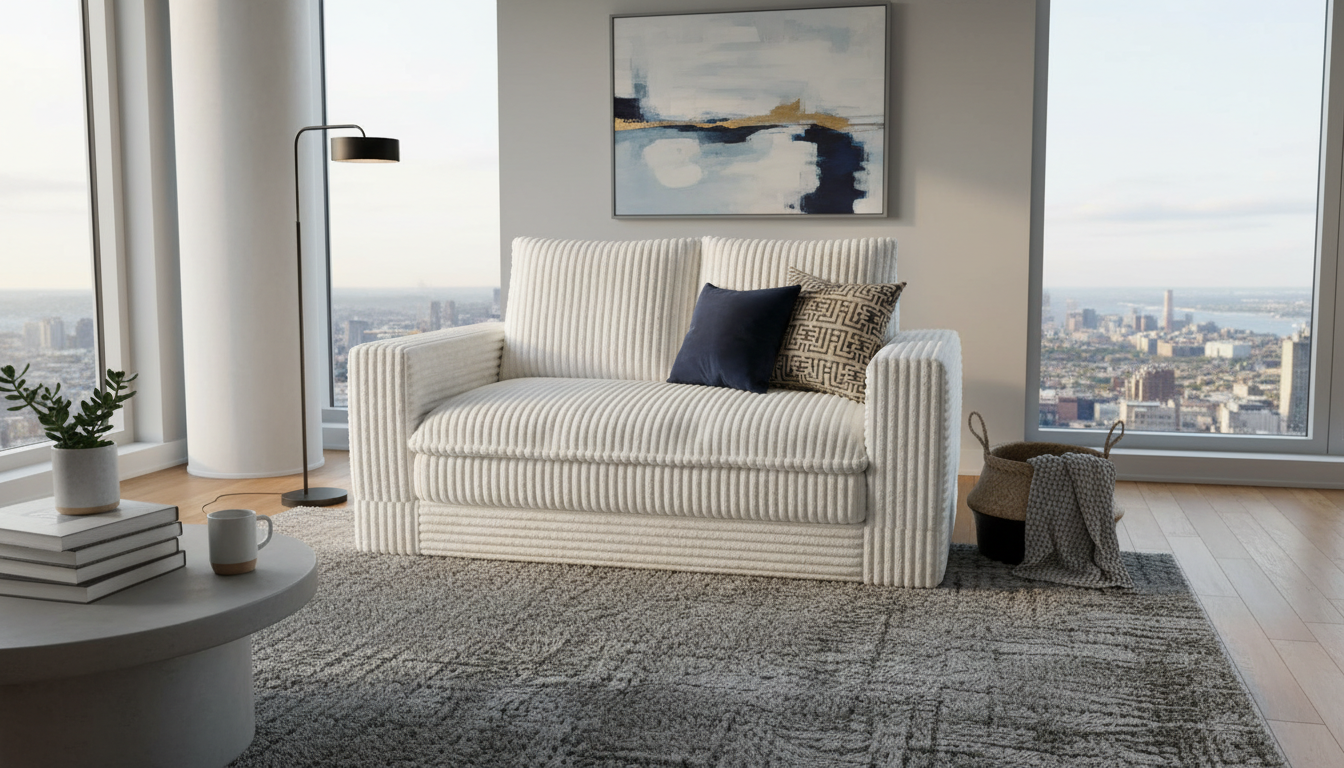 Pre Order - Agnes Modern Minimalist Jumbo Corduroy Loveseat