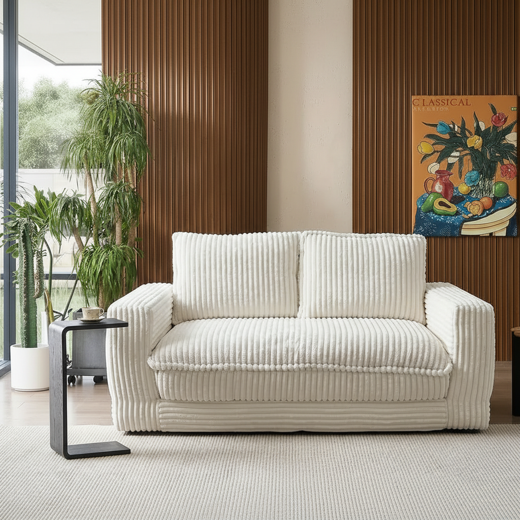 Pre Order - Agnes Modern Minimalist Jumbo Corduroy Loveseat