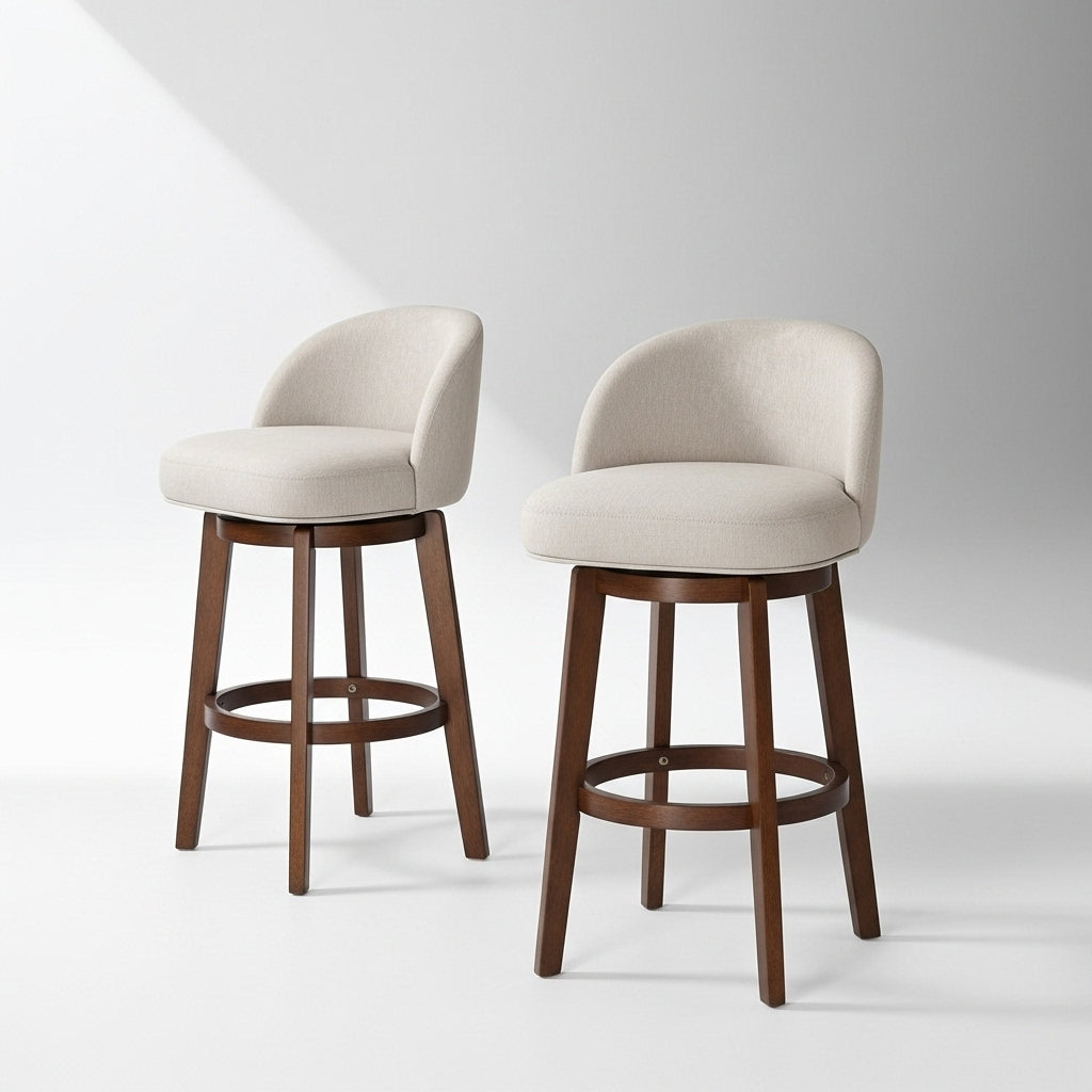 Modern Swivel Bar Stool #base-shape_Round Base #color_Dove Gray