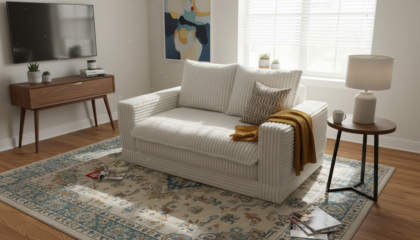 Pre Order - Agnes Modern Minimalist Jumbo Corduroy Loveseat