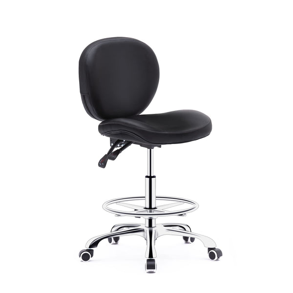 Drafting Chair with Wheels Ergonomic Studio Chair with Adjustable Footrest 2 Colors