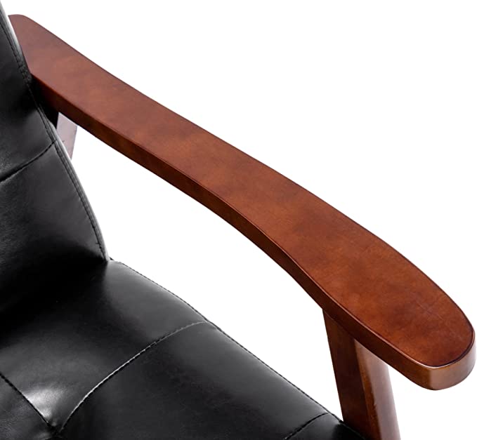 Mid-Century Armchairs Retro Tufted Faux Leather Accent Chair