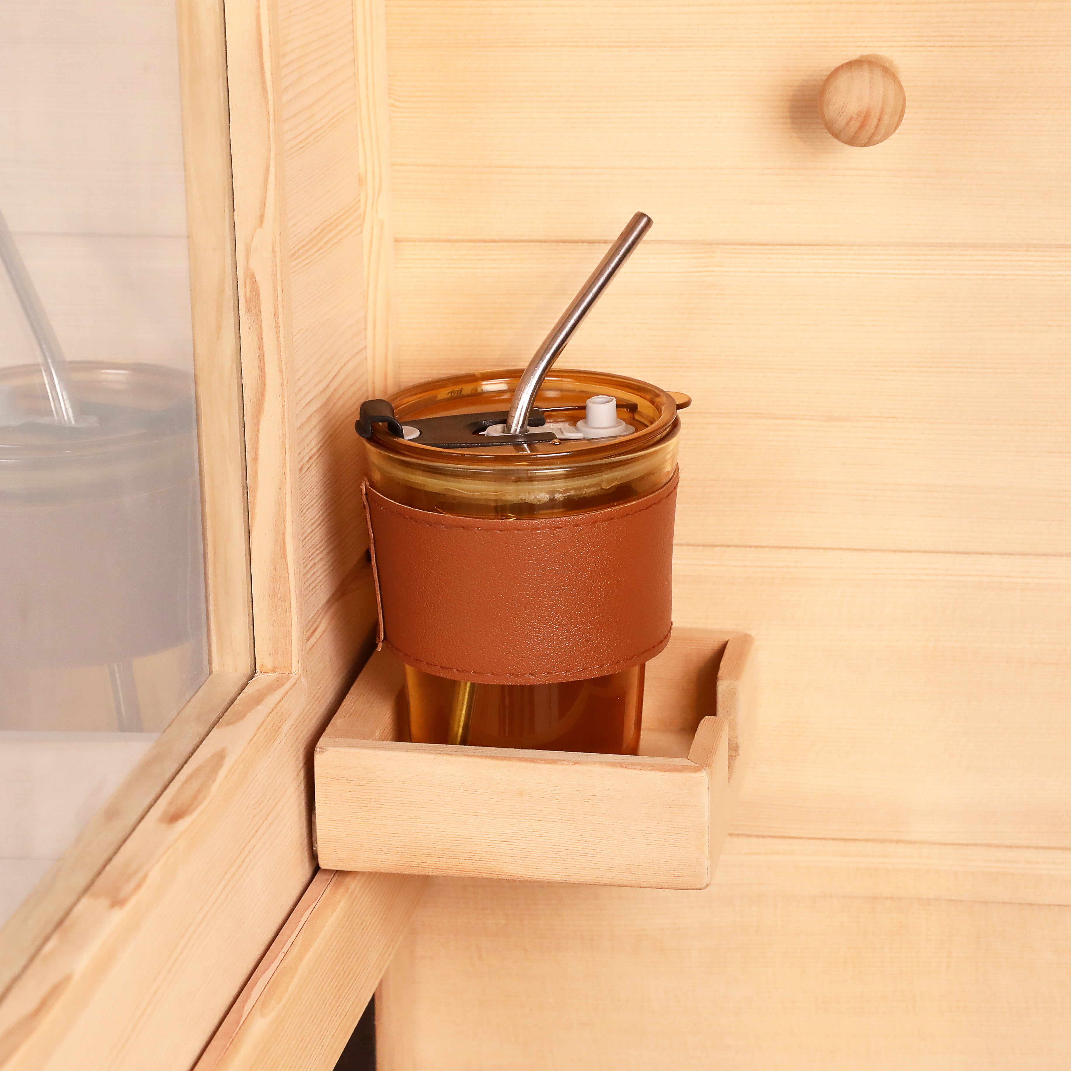 HomeMiYN 1 Single Person Indoor Bluetooth Compatible Low EMF FAR Infrared Sauna in Hemlock