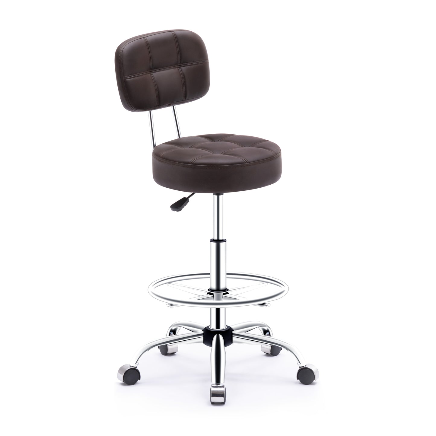 HomeMiYN PU Lightweight Office Bar Stool with Foot Ring