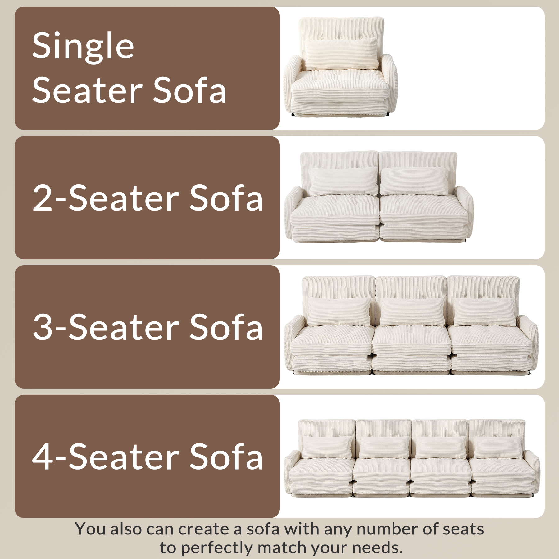 HomeMiYN Folding Sofa Bed in beige color #color_Beige