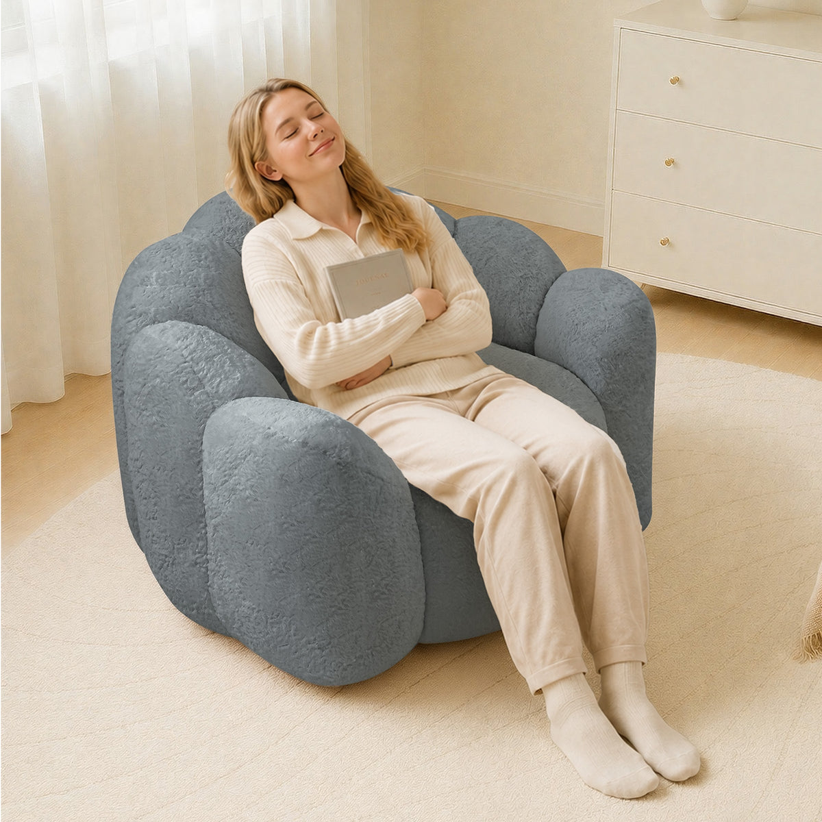 HomeMiYN Flower Shaped Bean Bag Chair for Adults