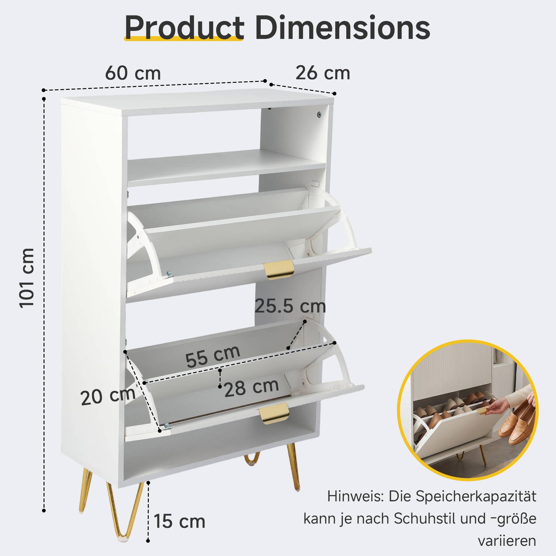 White Panel Shoe Cabinet