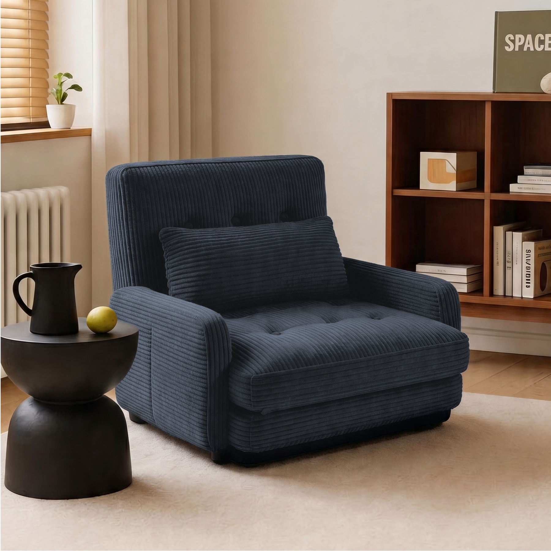 HomeMiYN Folding Sofa Bed in grey color #color_Grey
