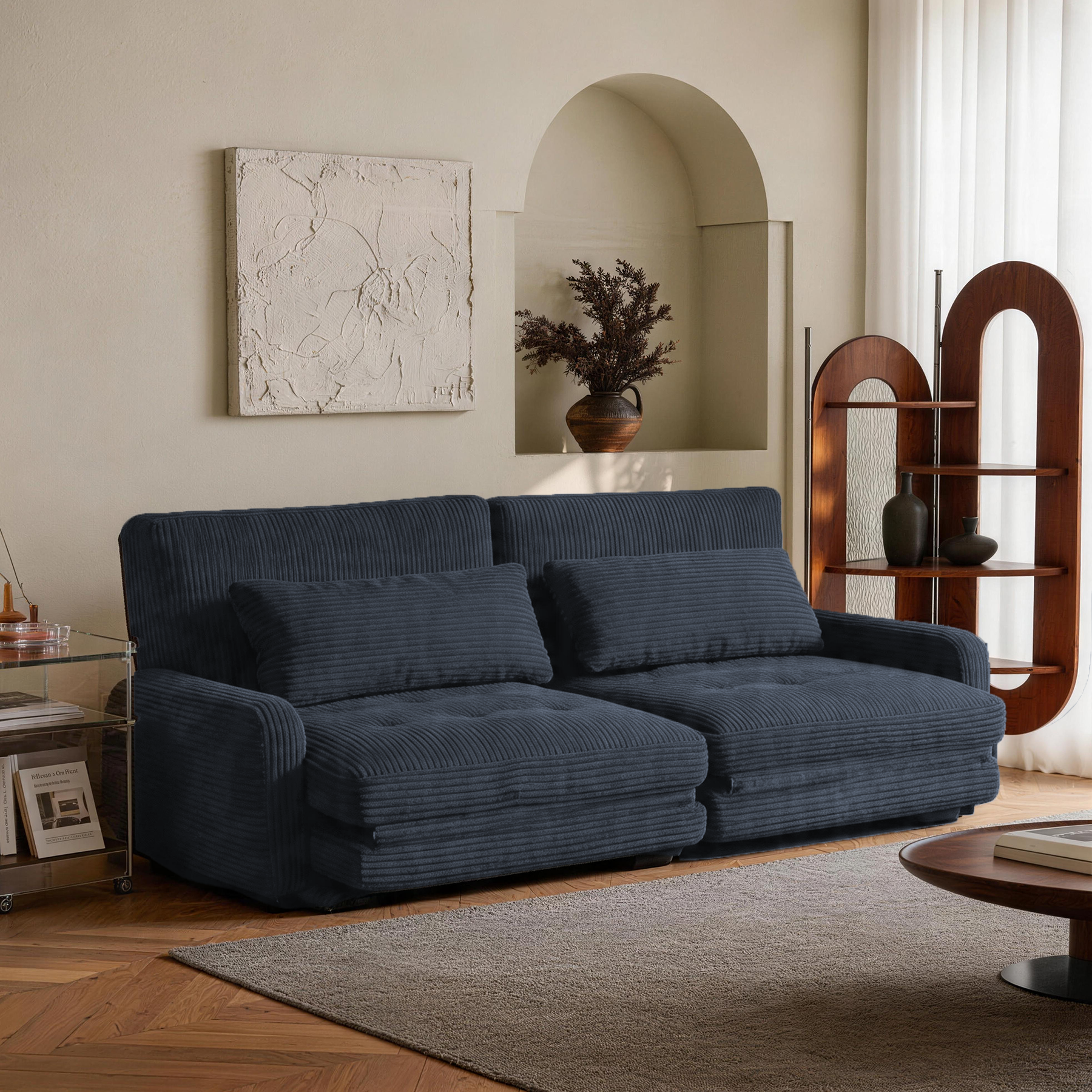 HomeMiYN Folding Sofa Bed in grey color #color_Grey
