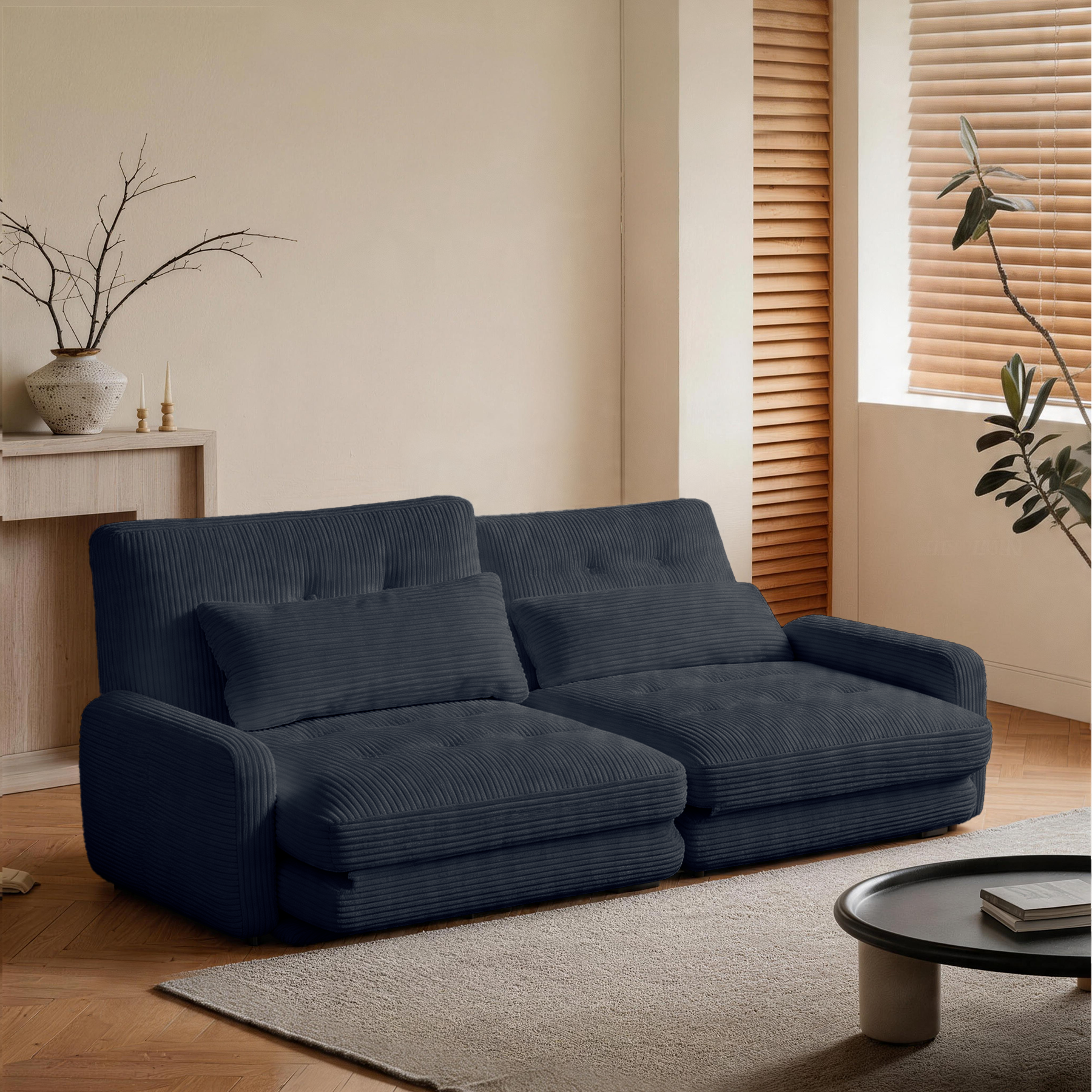 HomeMiYN Folding Sofa Bed in grey color #color_Grey