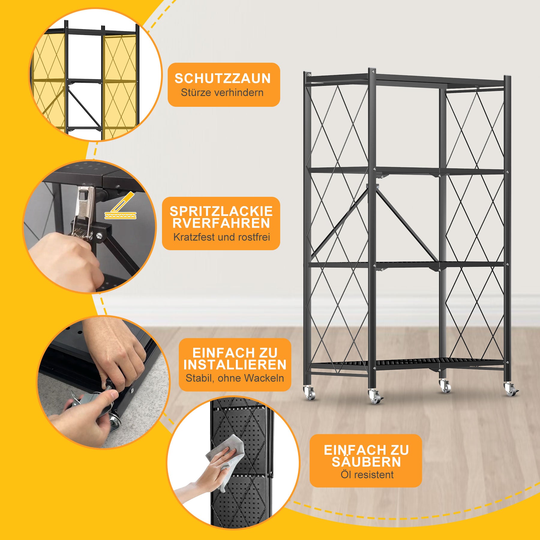 4-Tier Foldable Shelf