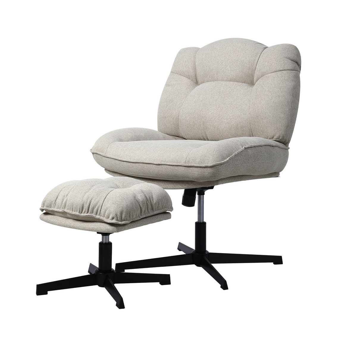 HomeMiYN Ergonomic Armless Office Chair with Adjustable Backrest & Footrest